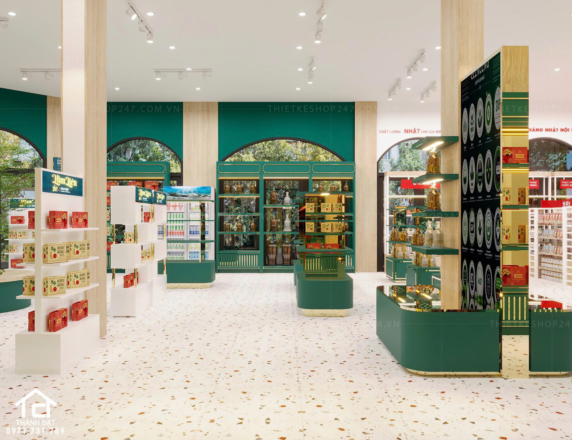 thiết kế siêu thị tiện ích tổng hợp đẹp sinh động