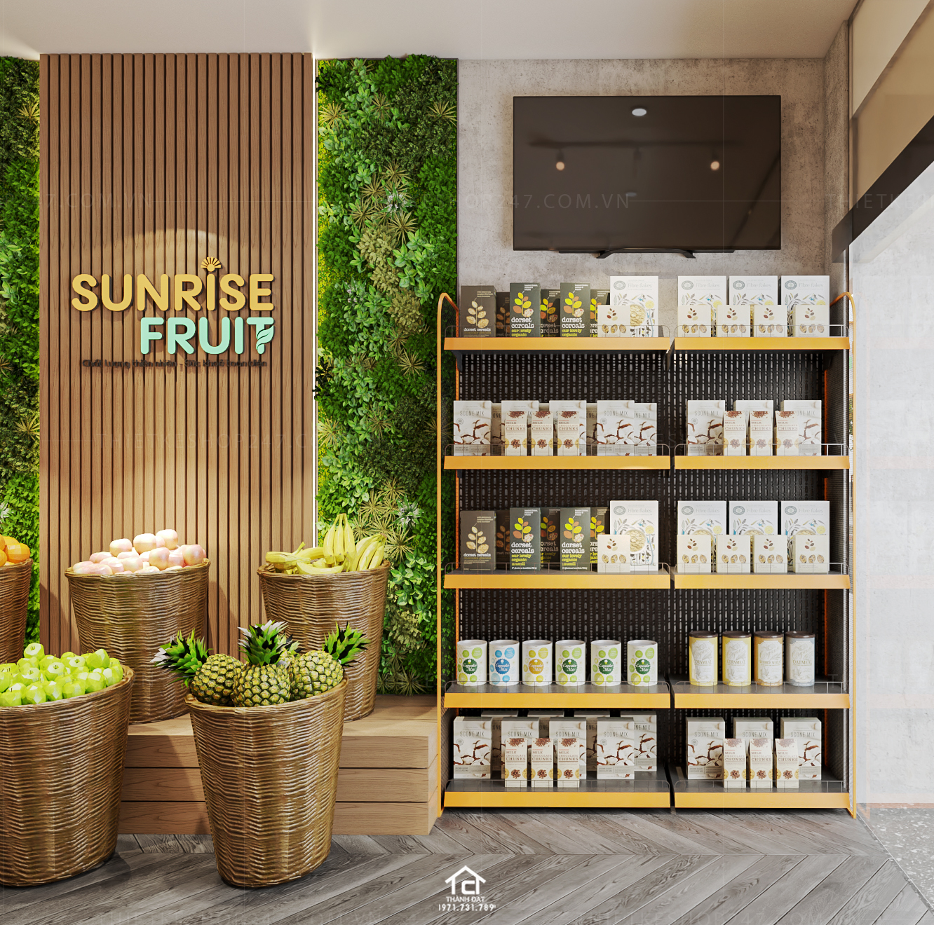 thiết kế siêu thị tiện ích tổng hợp đẹp thu hút