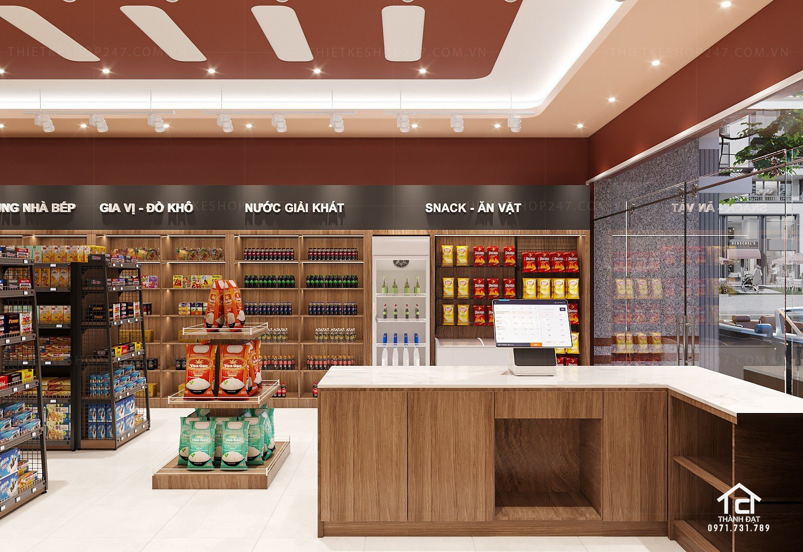 Thiết kế siêu thị tiện ích tổng hợp đẹp trẻ trung