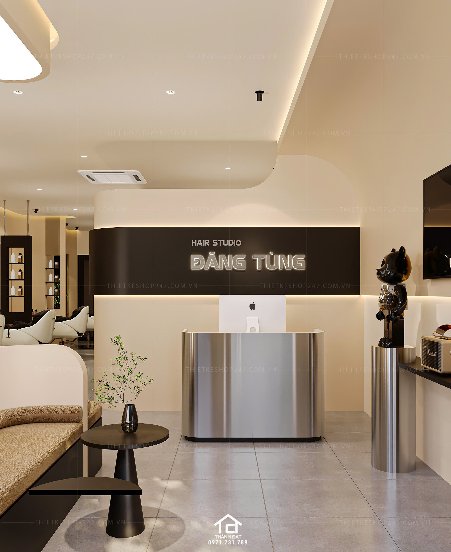 thiết kế salon tóc đẹp ấn tượng