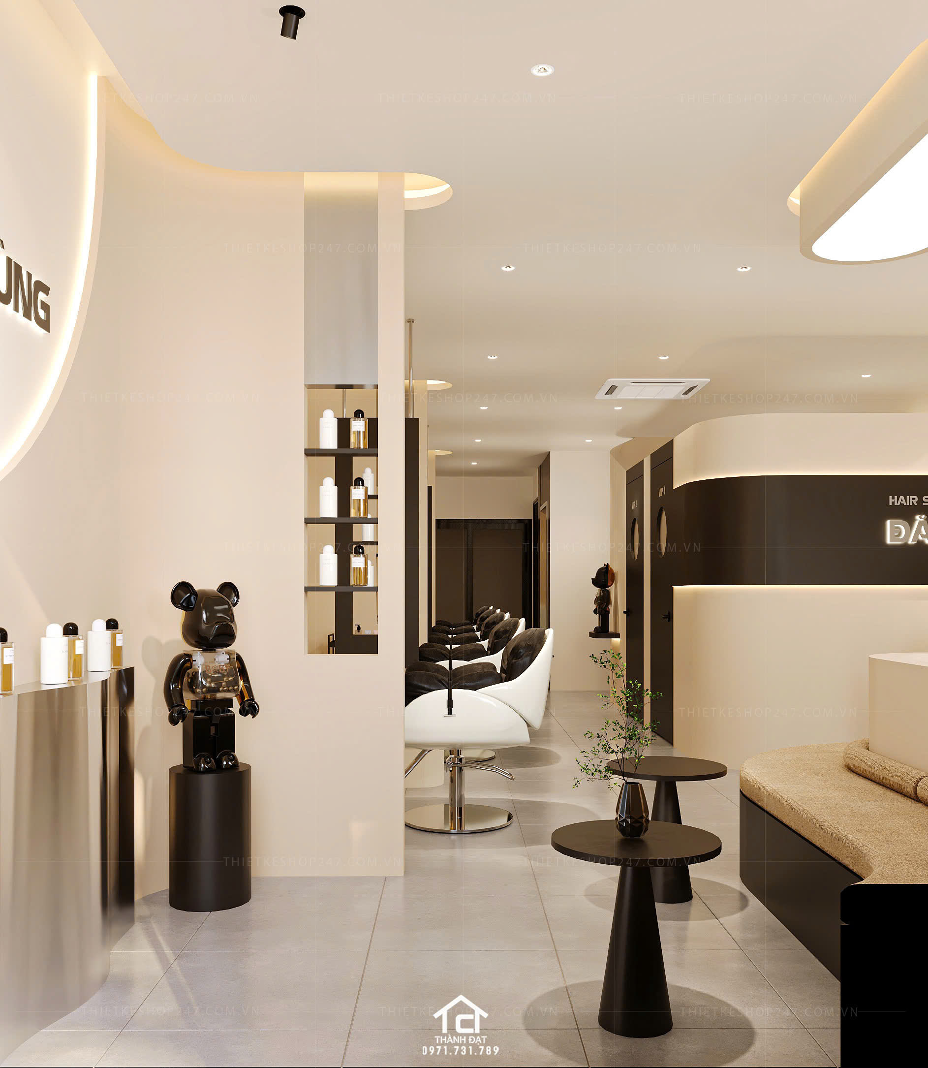 thiết kế salon tóc đẹp sáng tạo