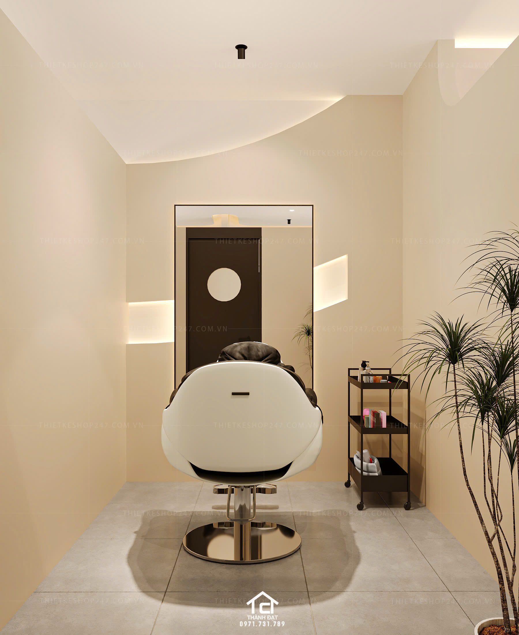 thiết kế salon tóc đẹp sinh động