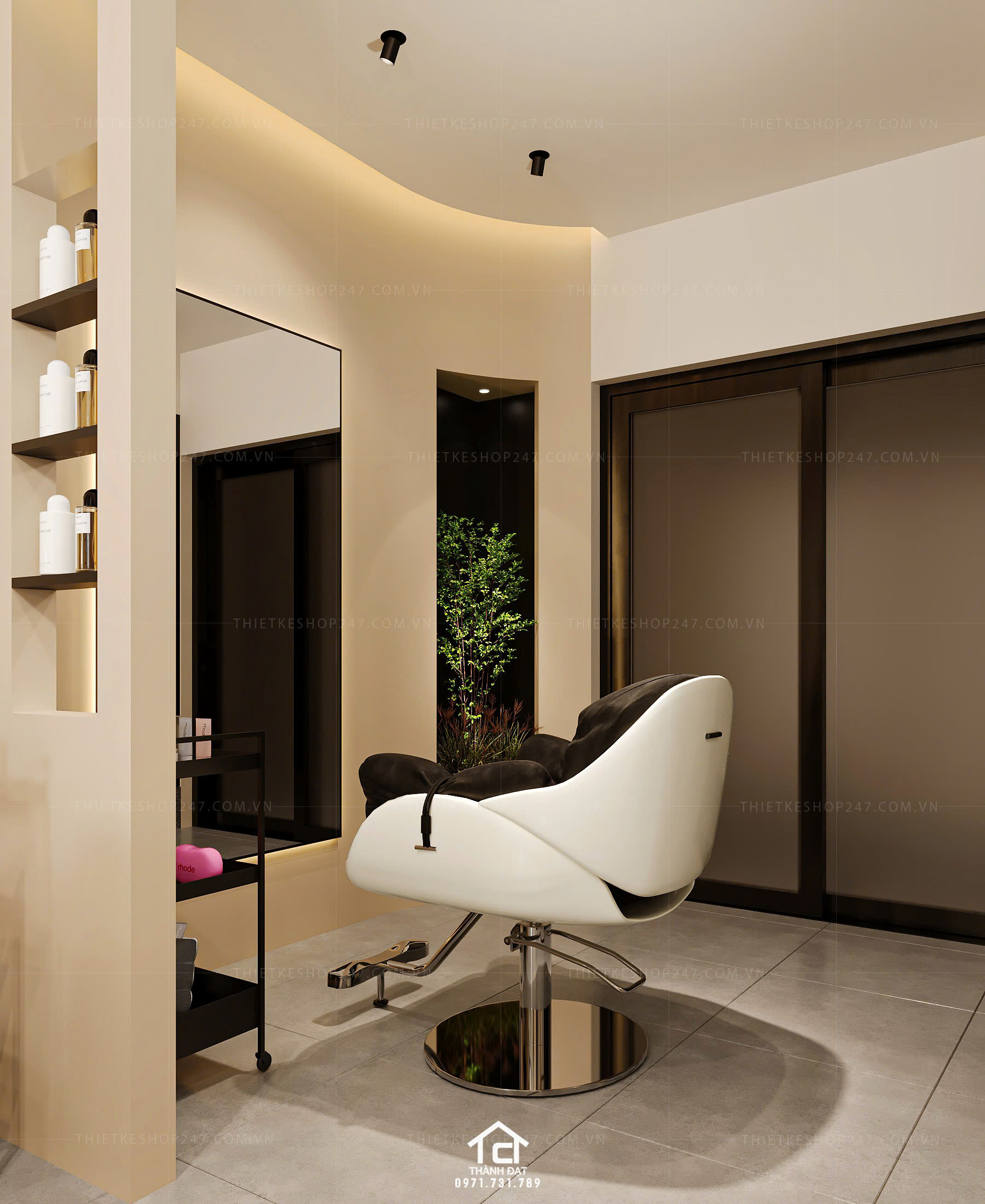 thiết kế salon tóc đẹp tinh tế