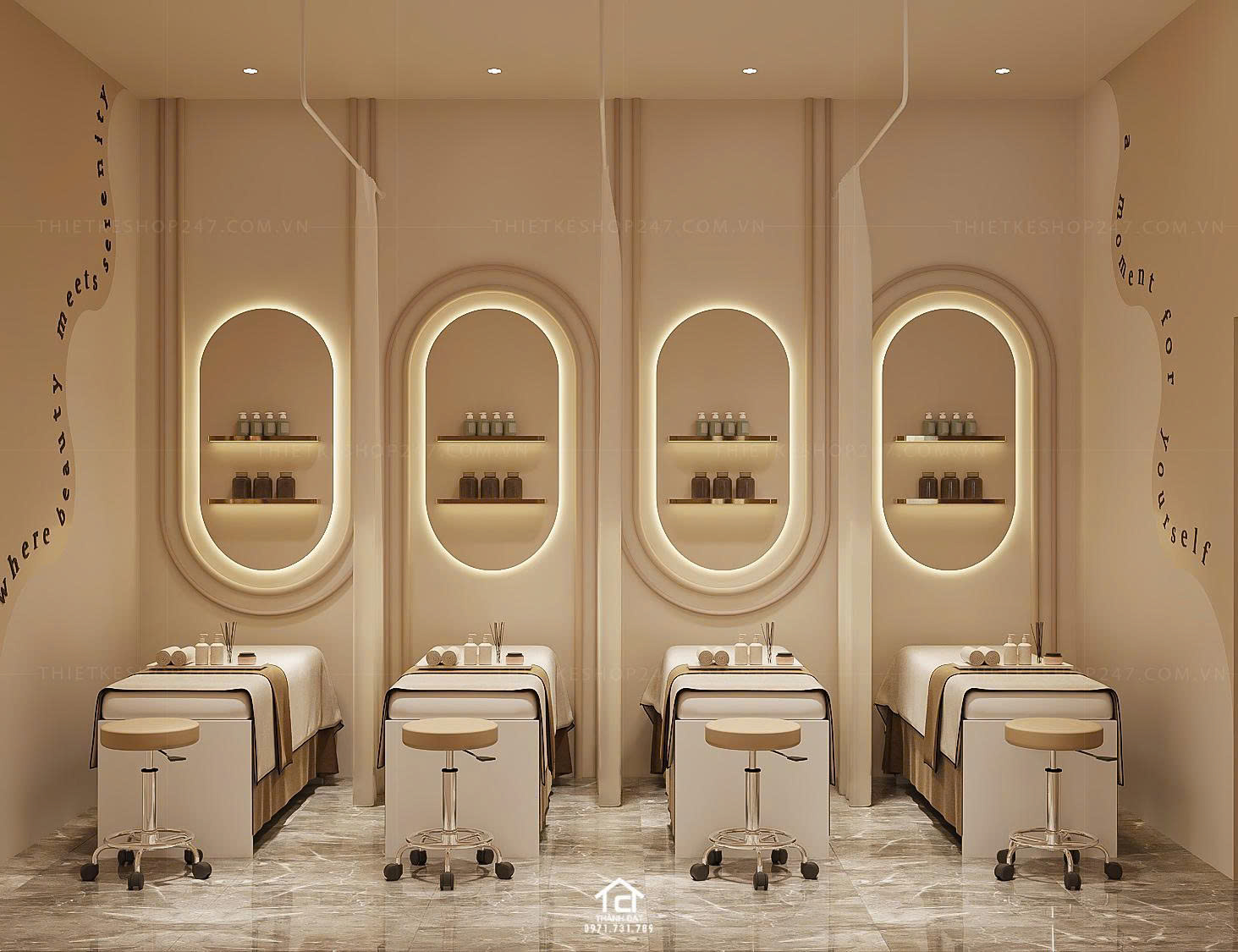 thiết kế spa đẹp bắt mắt