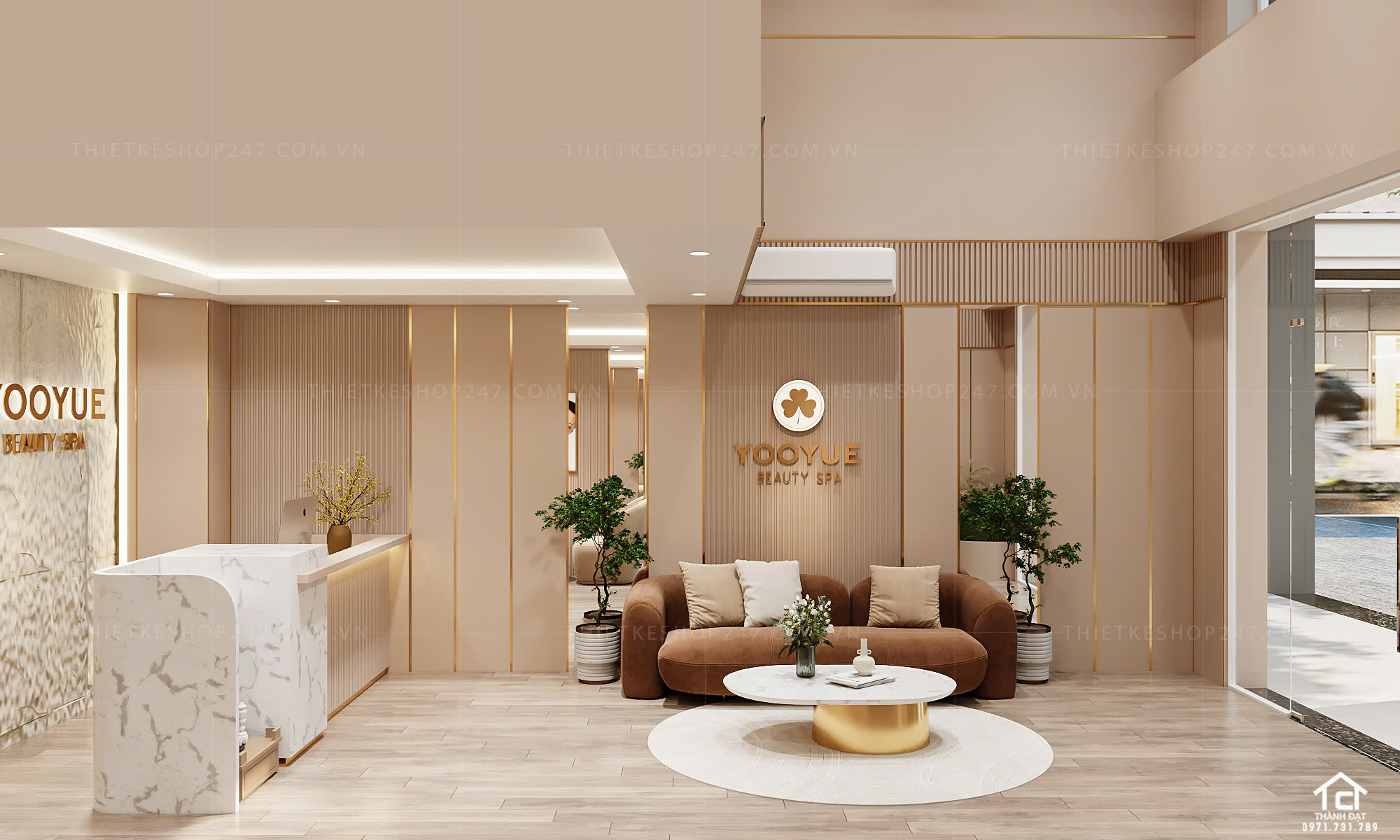 thiết kế spa đẹp dịu dàng