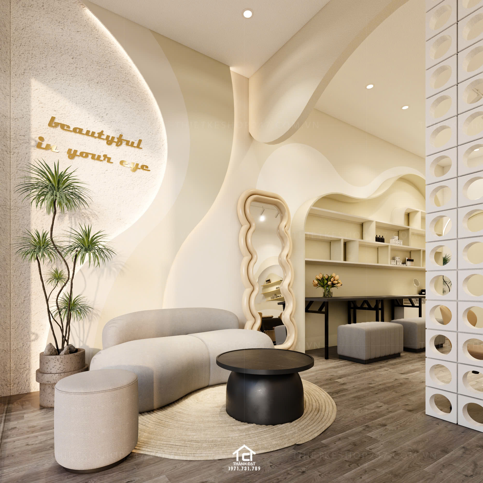 thiết kế spa đẹp dịu dàng