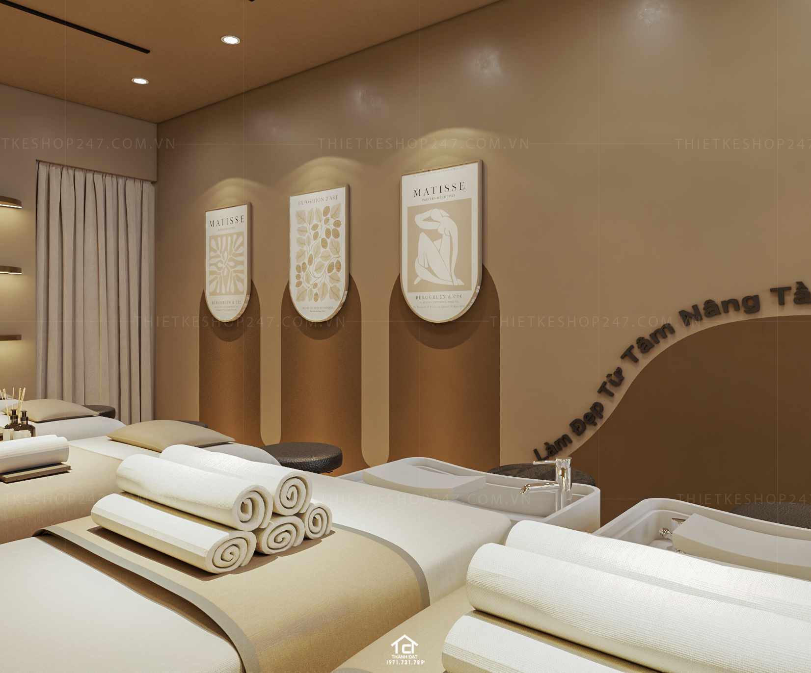 Thiết kế spa đẹp dịu dàng