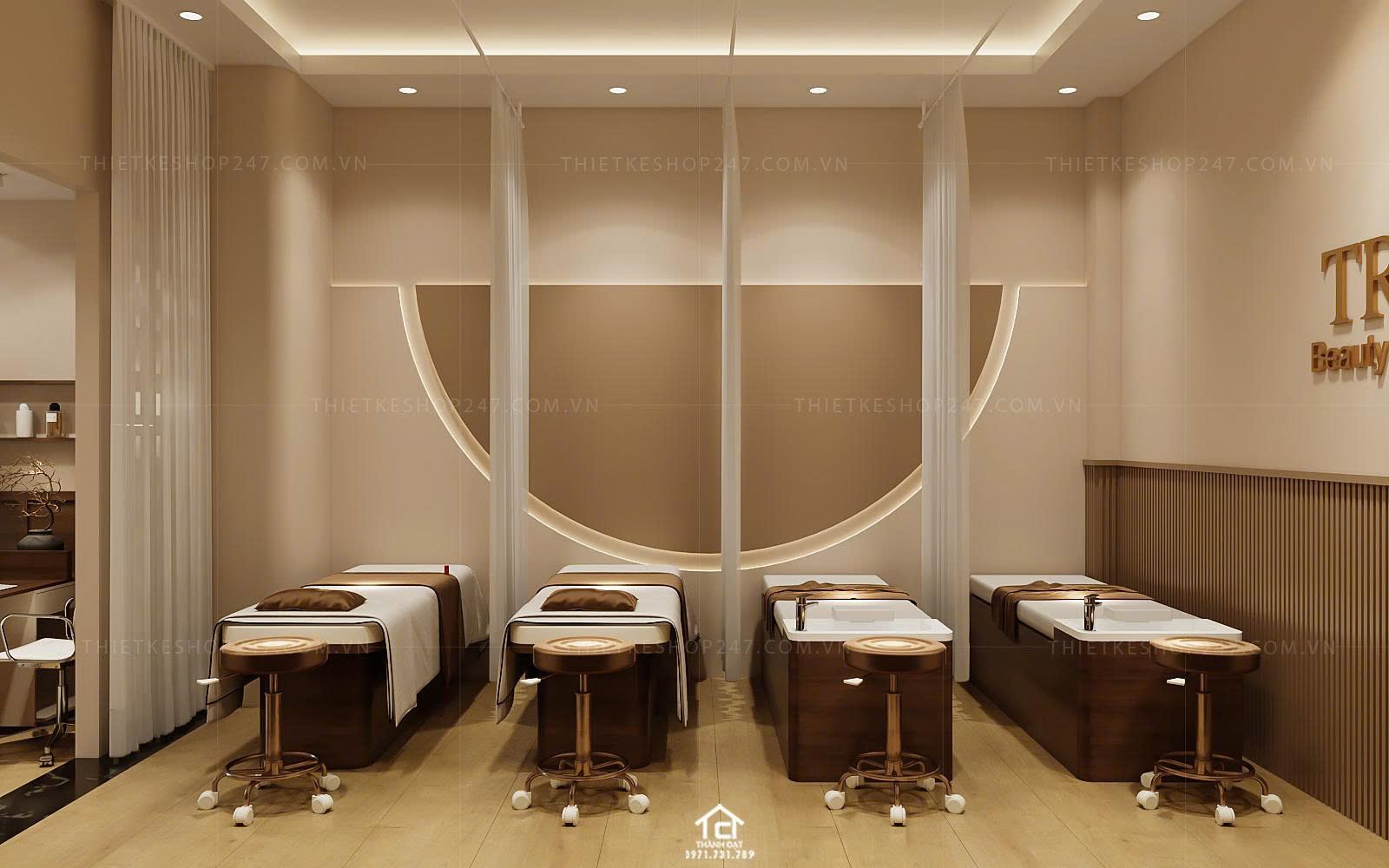 thiết kế spa đẹp dịu dàng