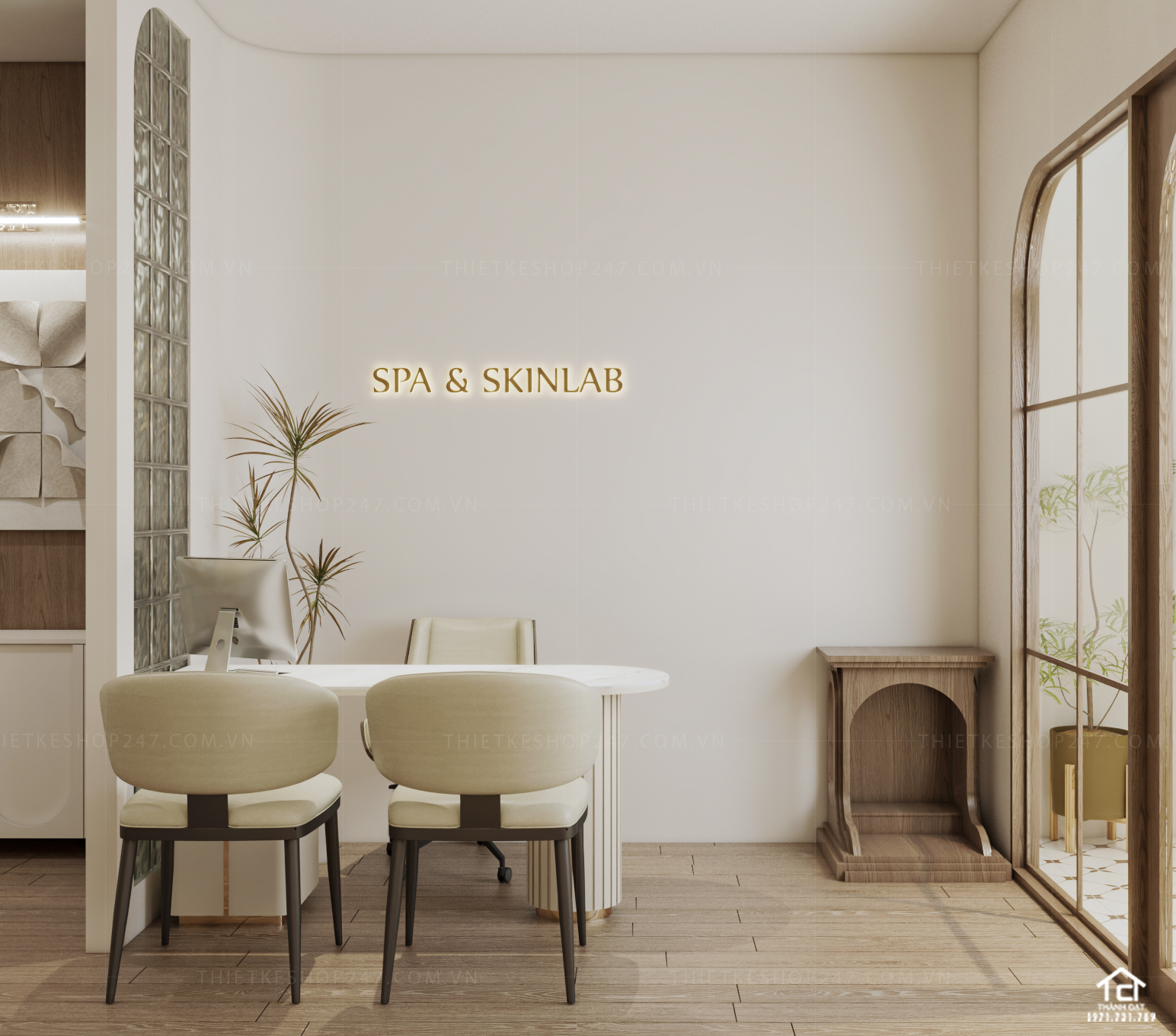 thiết kế spa đẹp dịu dàng