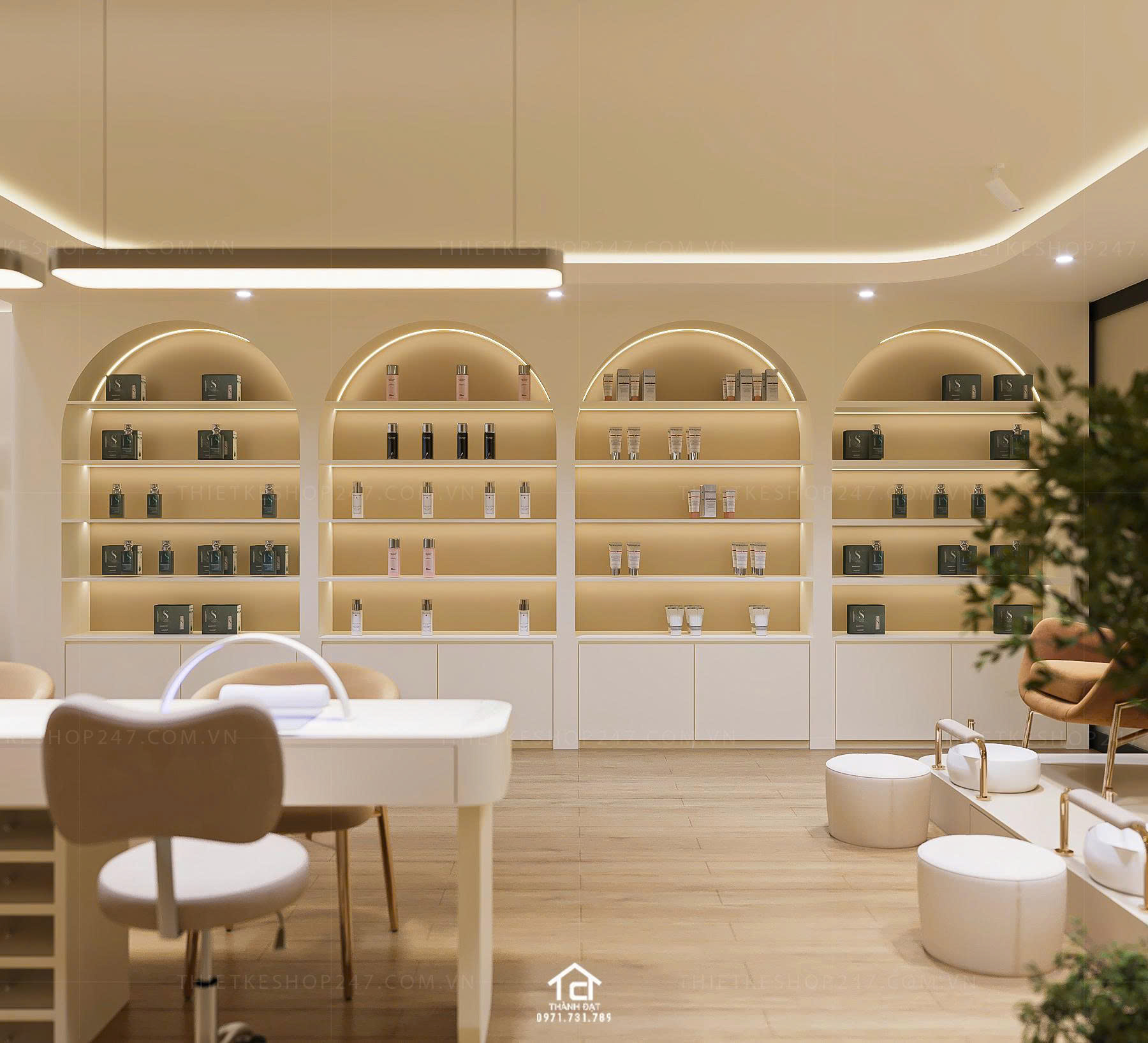 thiết kế spa đẹp dịu dàng