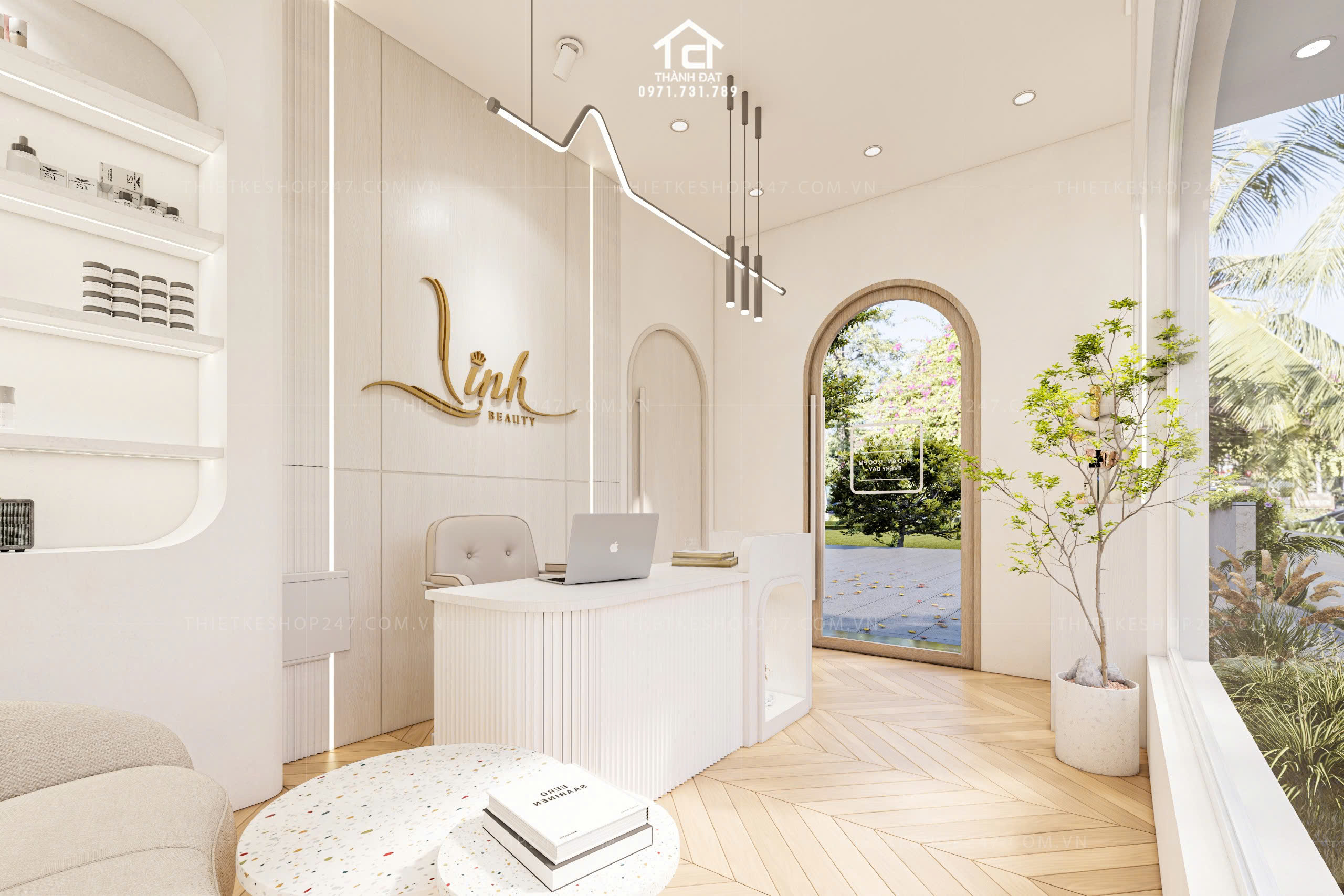 Mẫu thiết kế spa đẹp trsang trọng và hiện đại– Linh BEAUTY