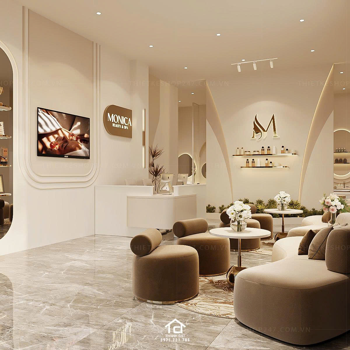 thiết kế spa đẹp lung linh