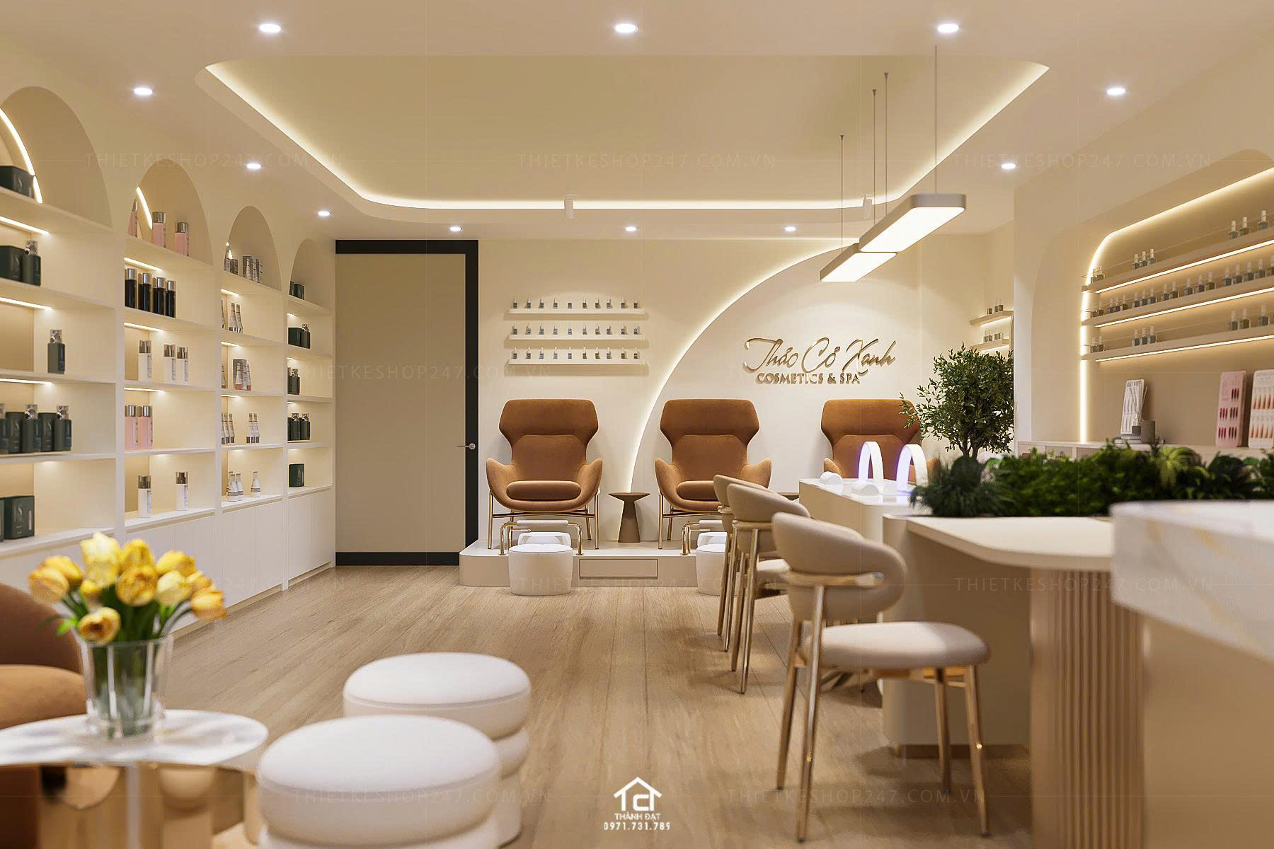 thiết kế spa đẹp lung linh