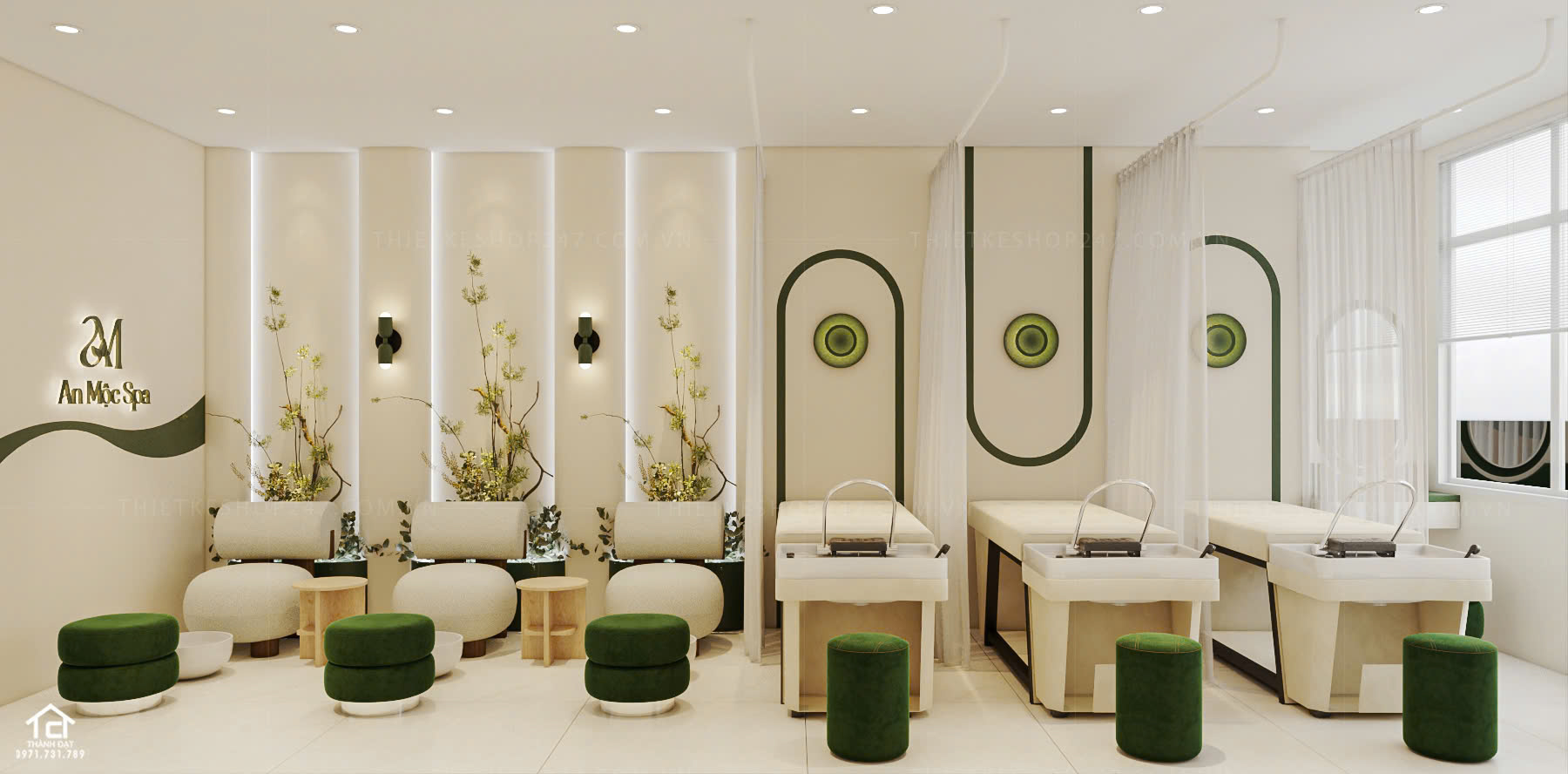 thiết kế spa dịu dàng