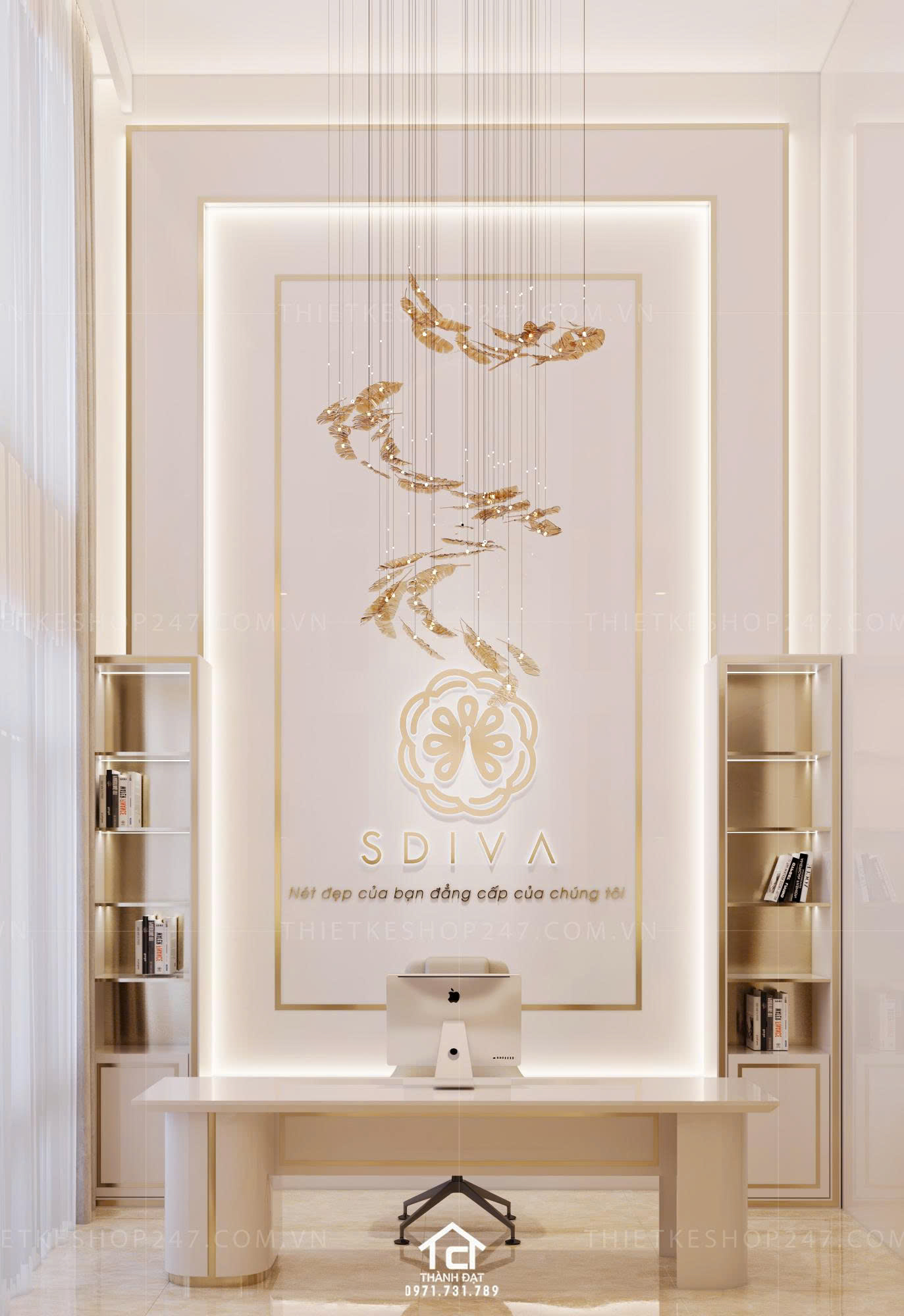 thiết kế spa đẹp màu sắc