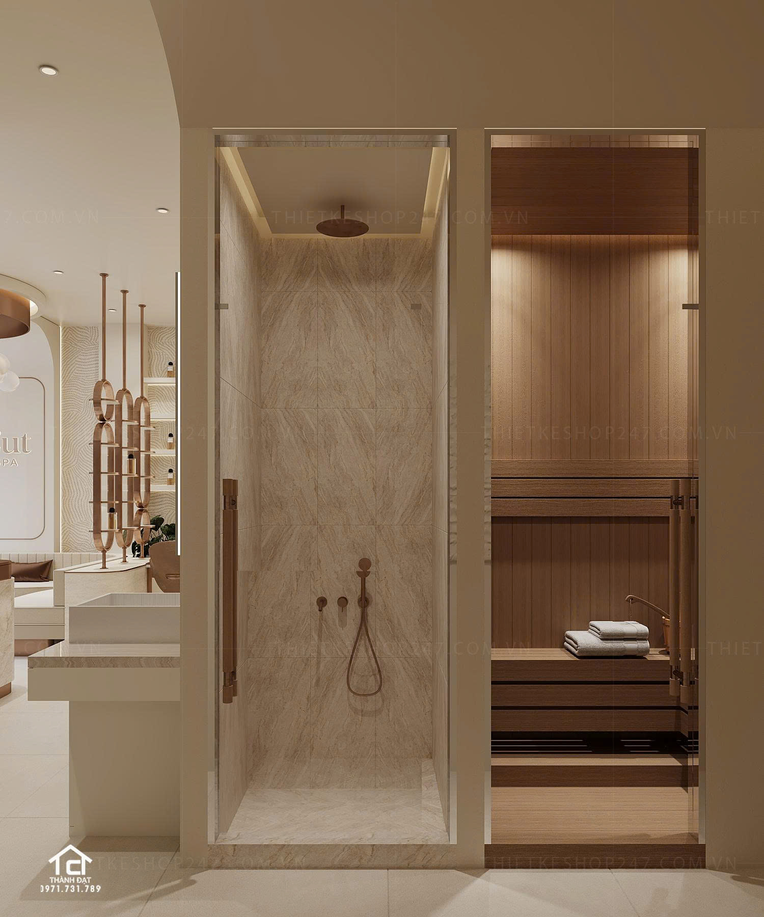 Thiết kế spa đẹp mộc mạc