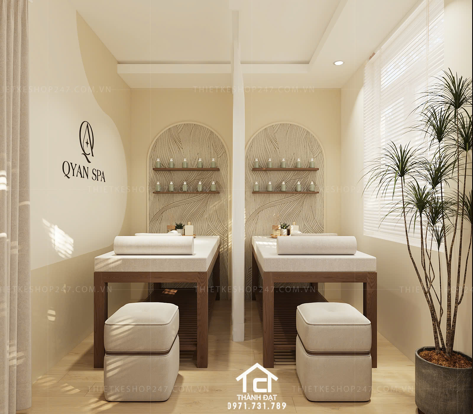 Mẫu thiết kế spa đẹp sang trọng và hiện đại – QYAN SPA