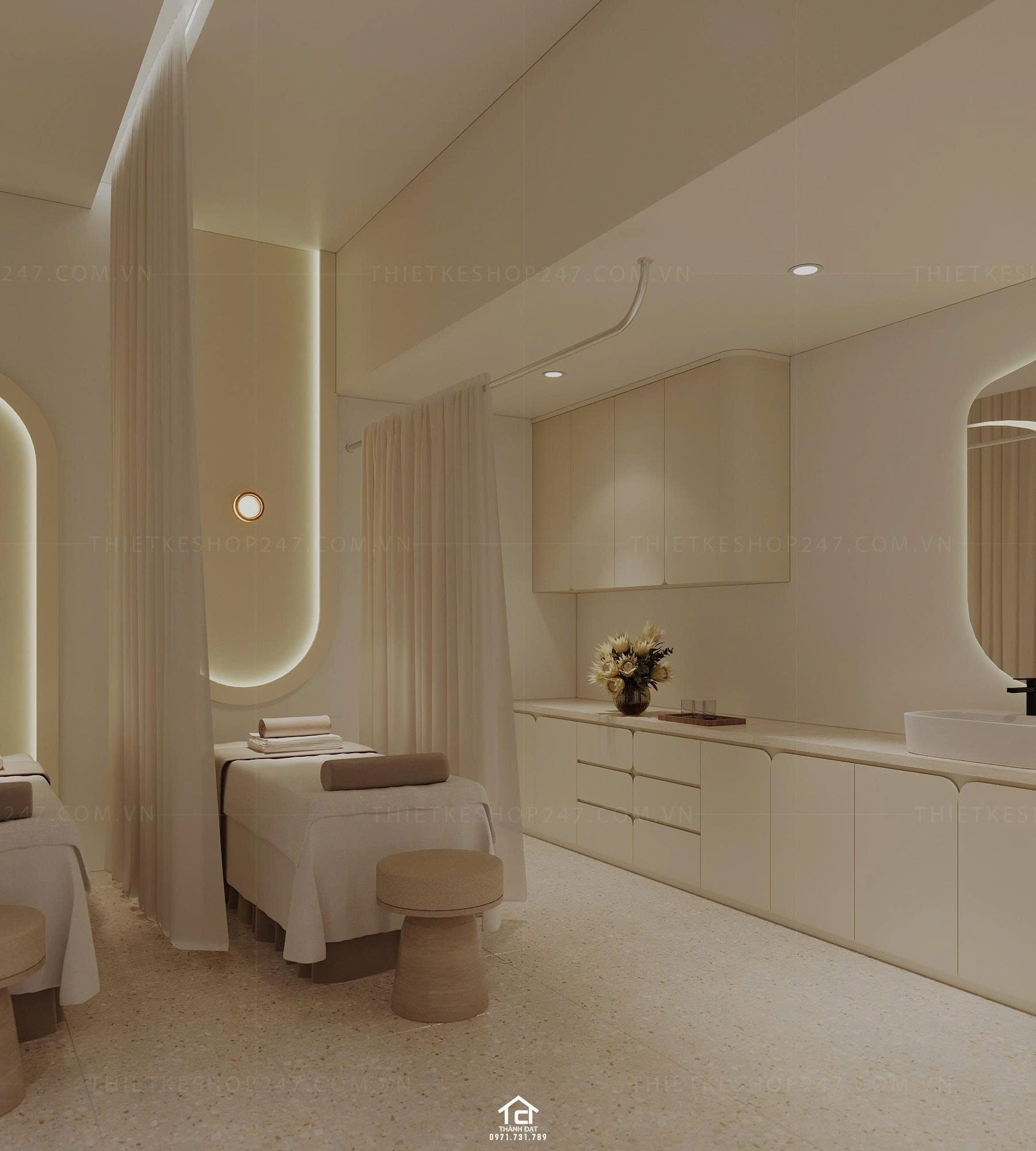 thiết kế spa đẹp rộng lớn