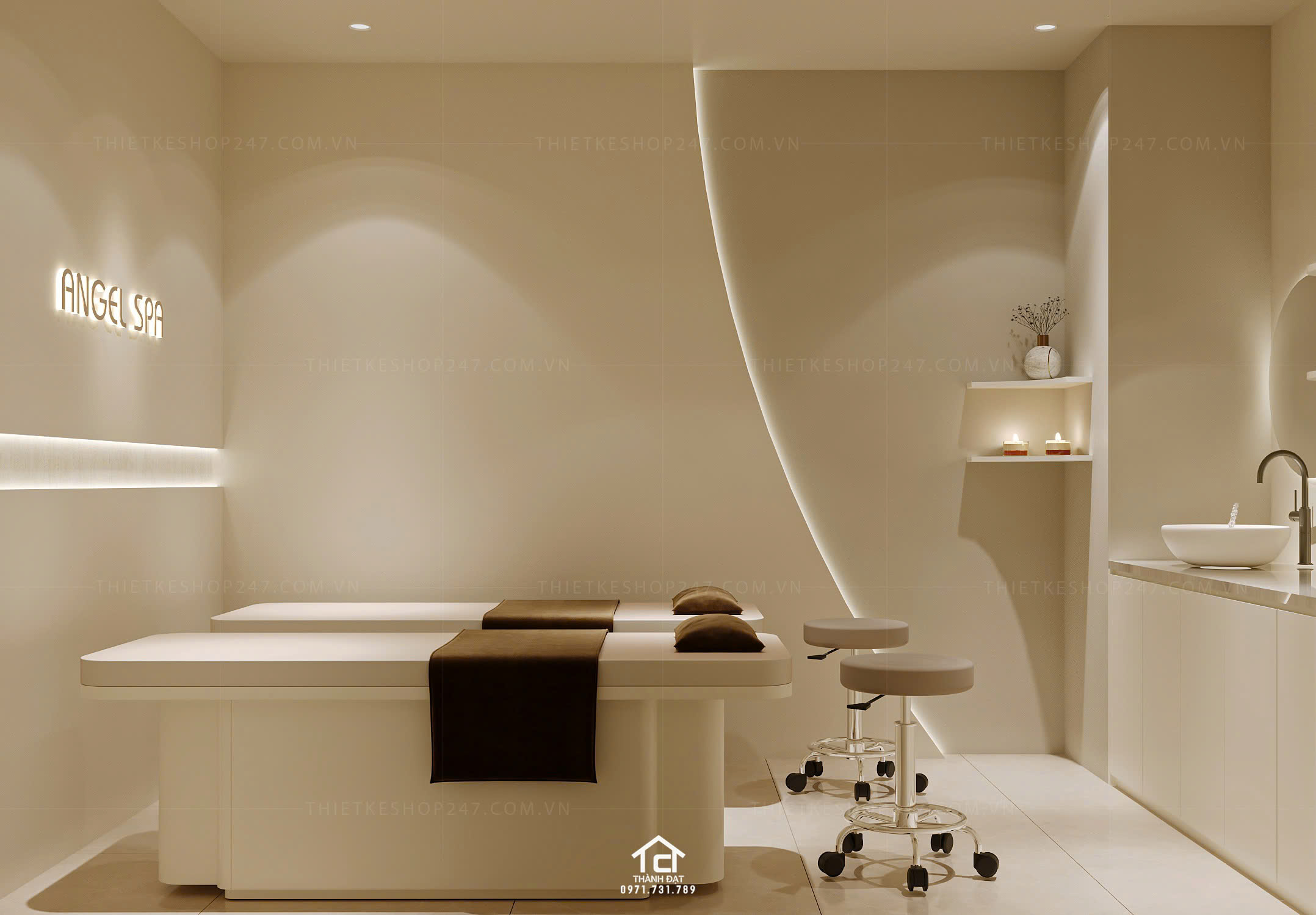 thiết kế spa đẹp sang chảnh