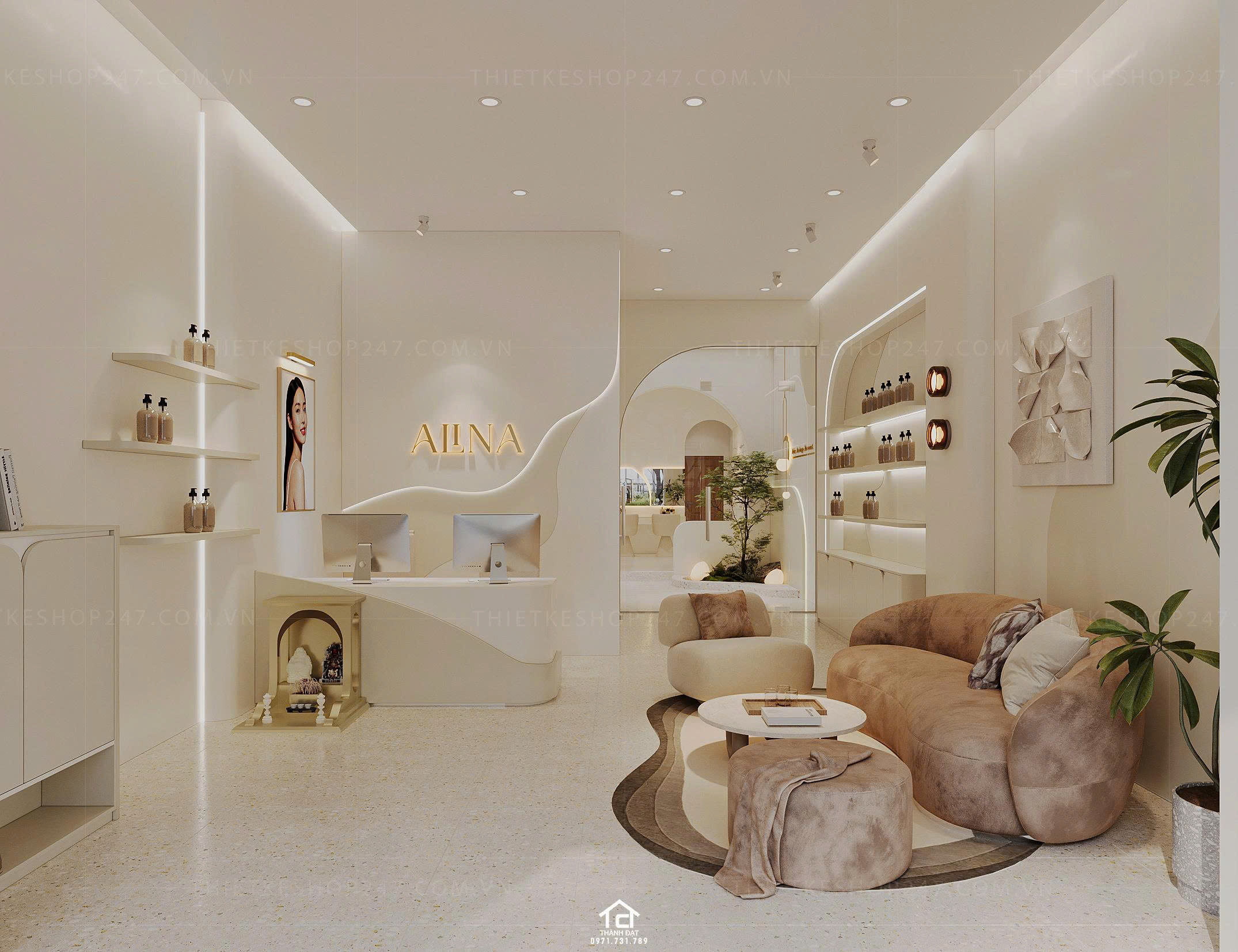 thiết kế spa đẹp sang chảnh