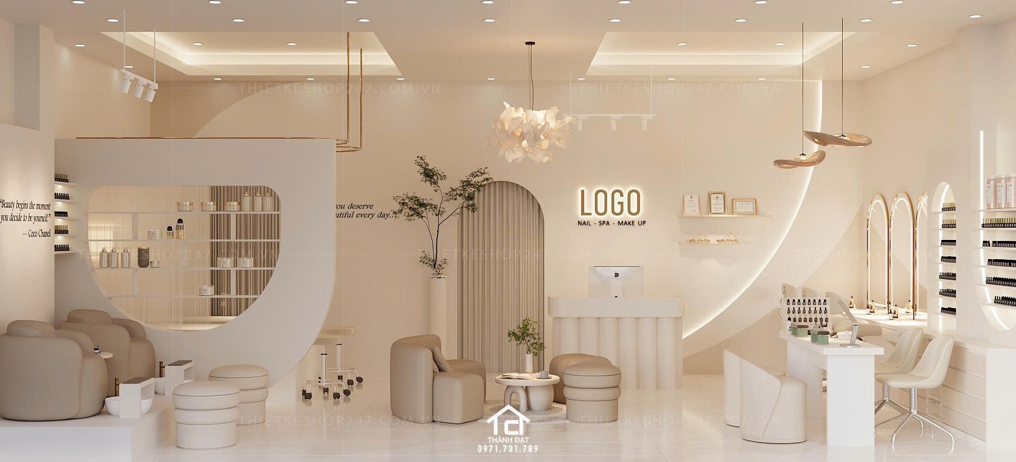 thiết kế spa đẹp sang trọng