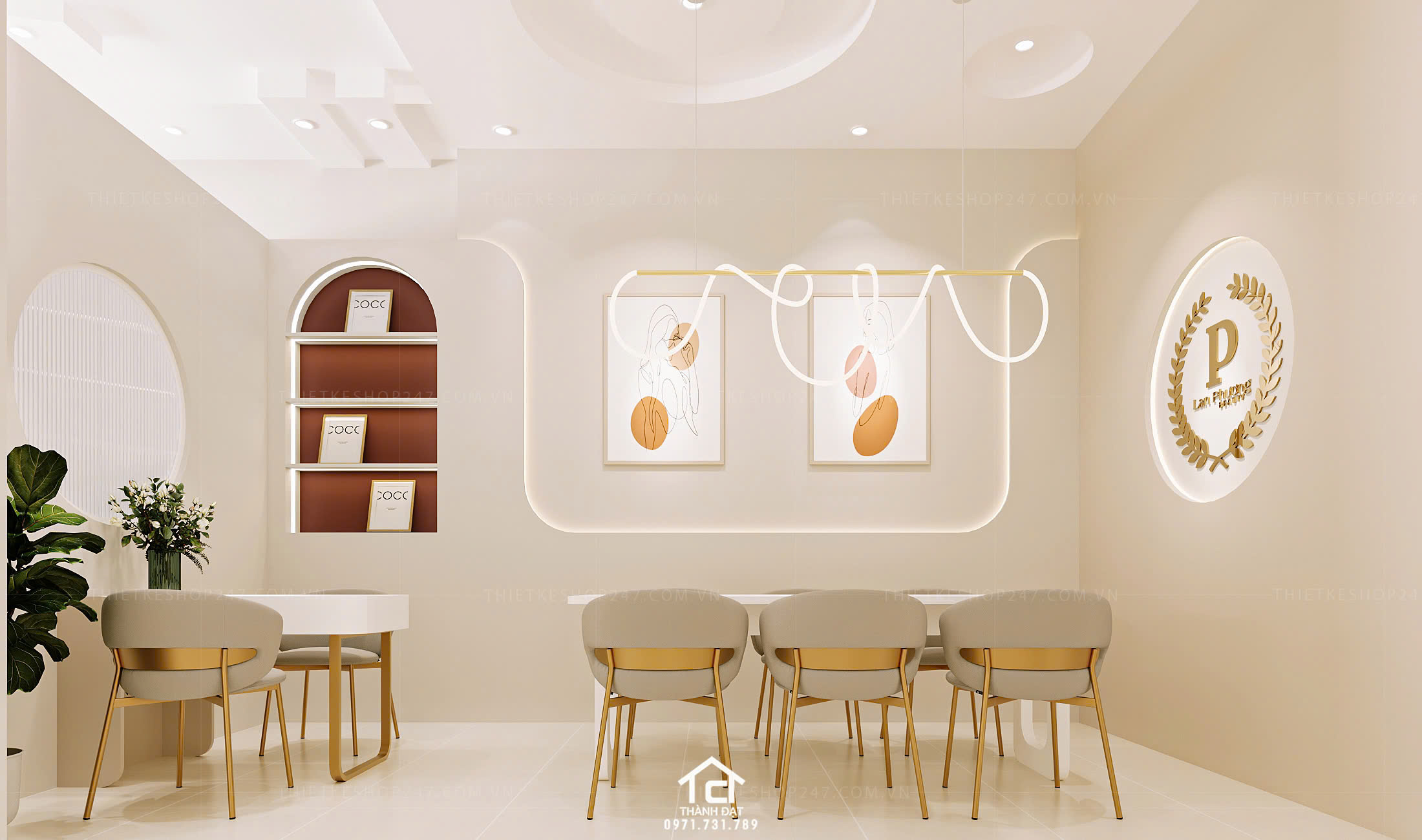 thiết kế spa đẹp sinh động