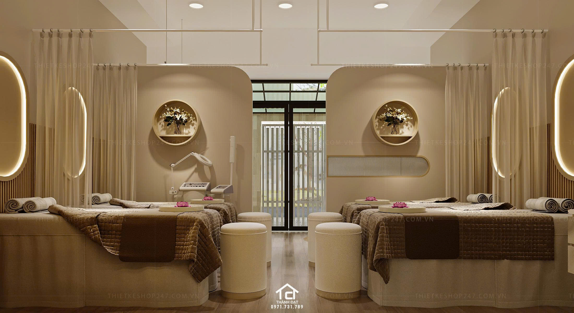 thiết kế spa đẹp sinh động