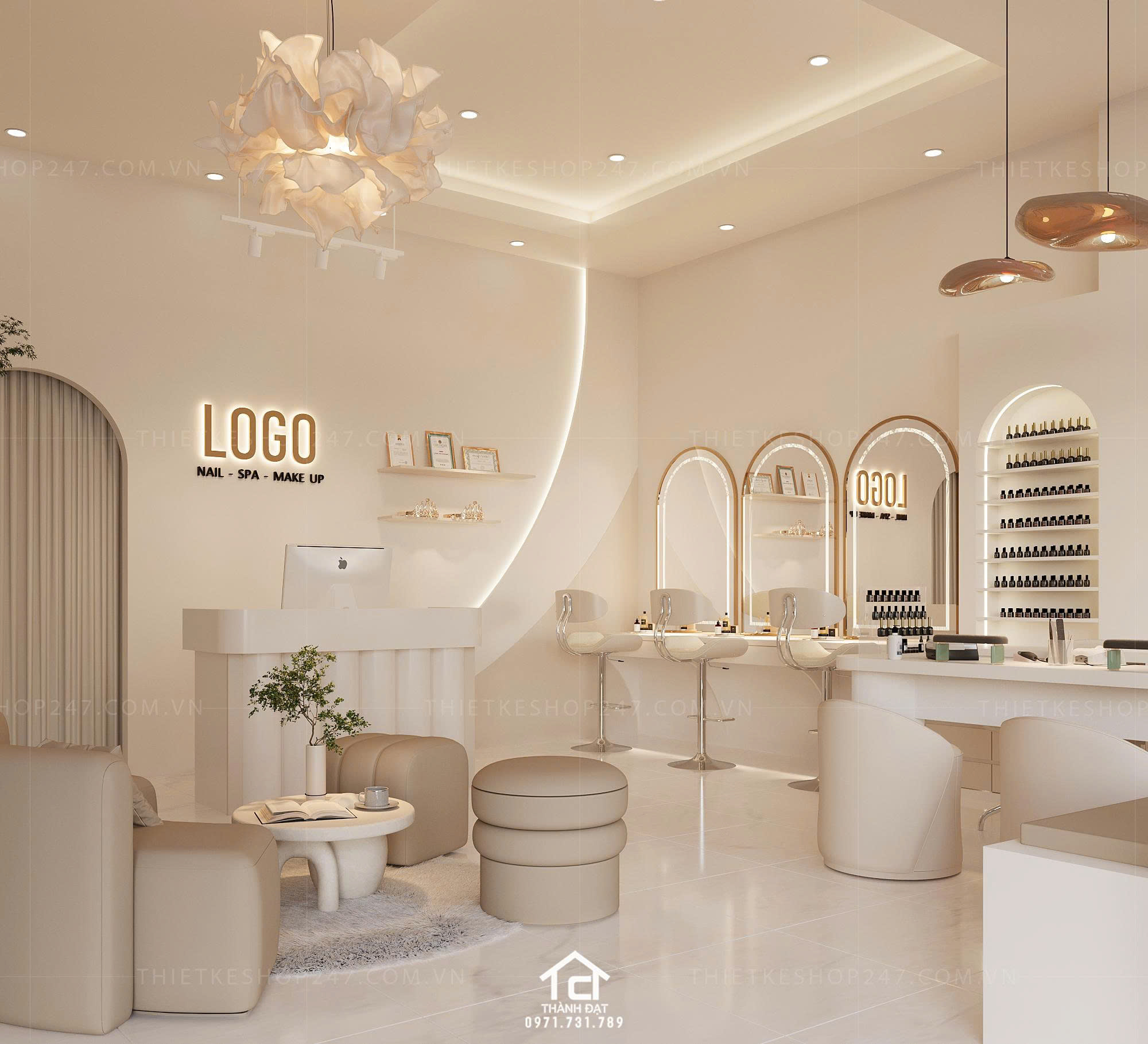 thiết kế spa đẹp sinh động