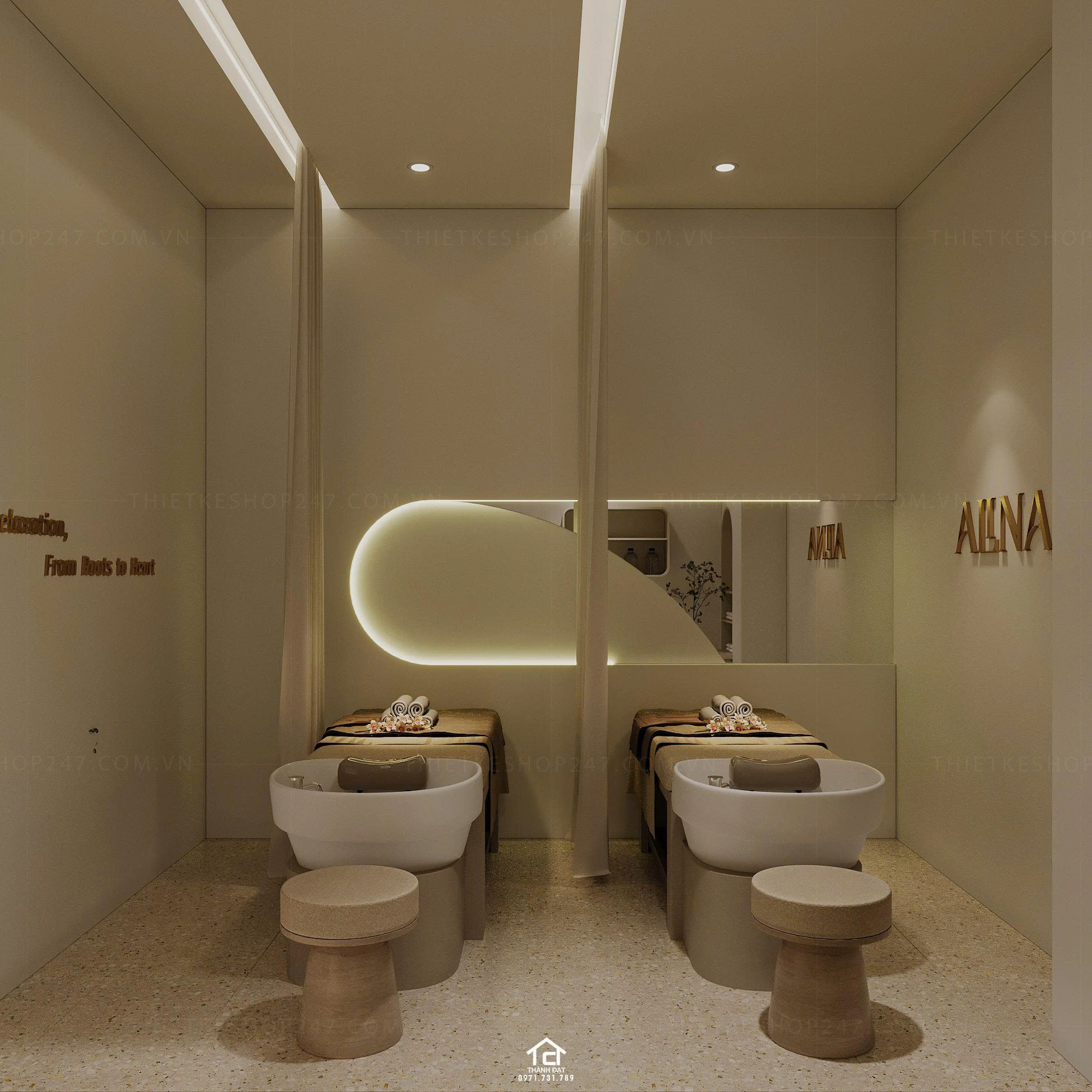 thiết kế spa đẹp sinh động