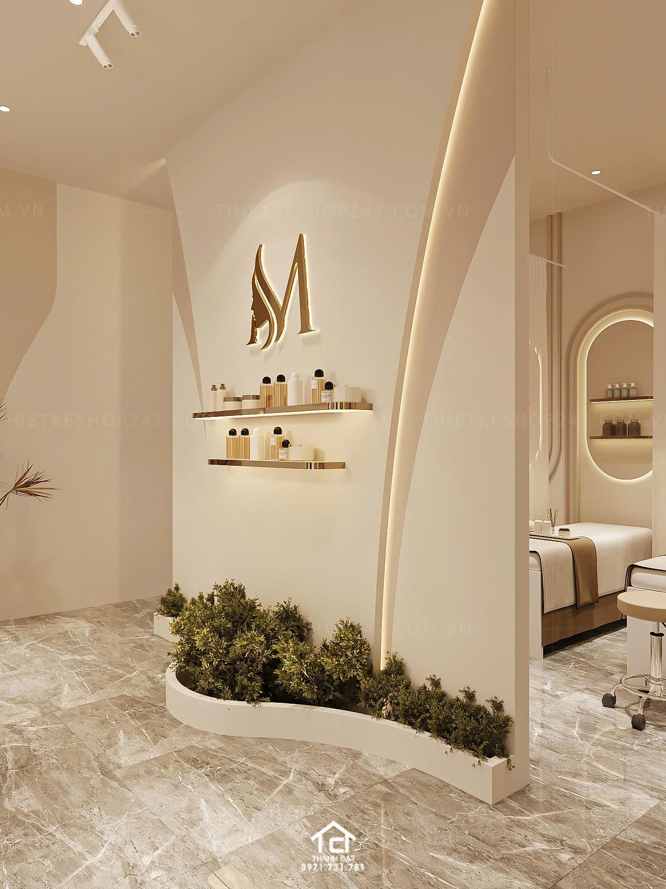 thiết kế spa đẹp sinh động