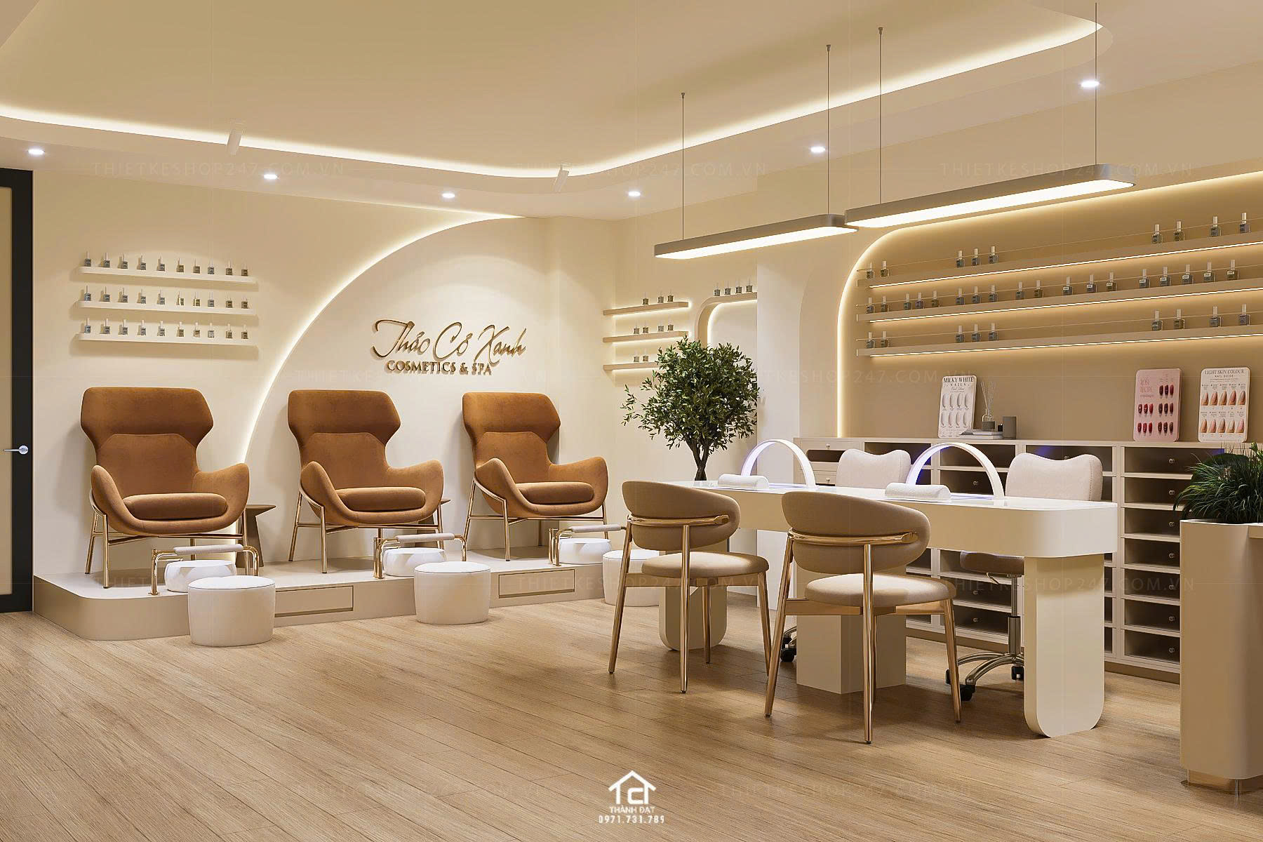 thiết kế spa đẹp sinh động