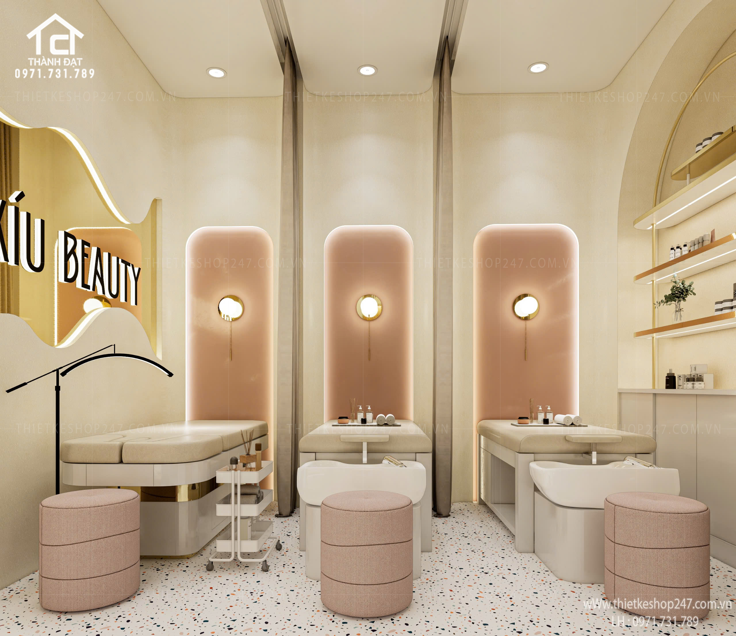Mẫu thiết kế spa đẹp sang trọng và hiện đại – XÍU BEAUTY
