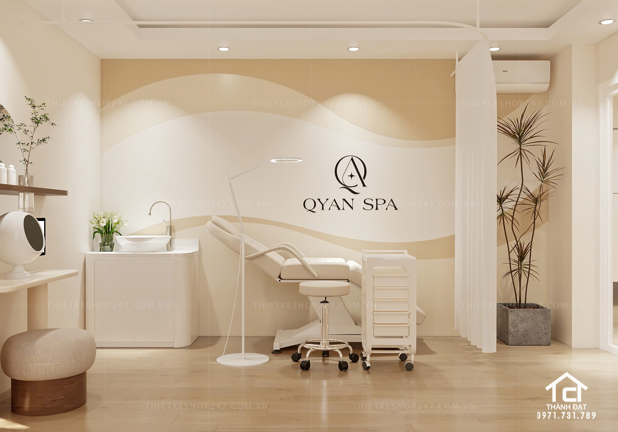 Mẫu thiết kế spa đẹp sang trọng và hiện đại – QYAN SPA