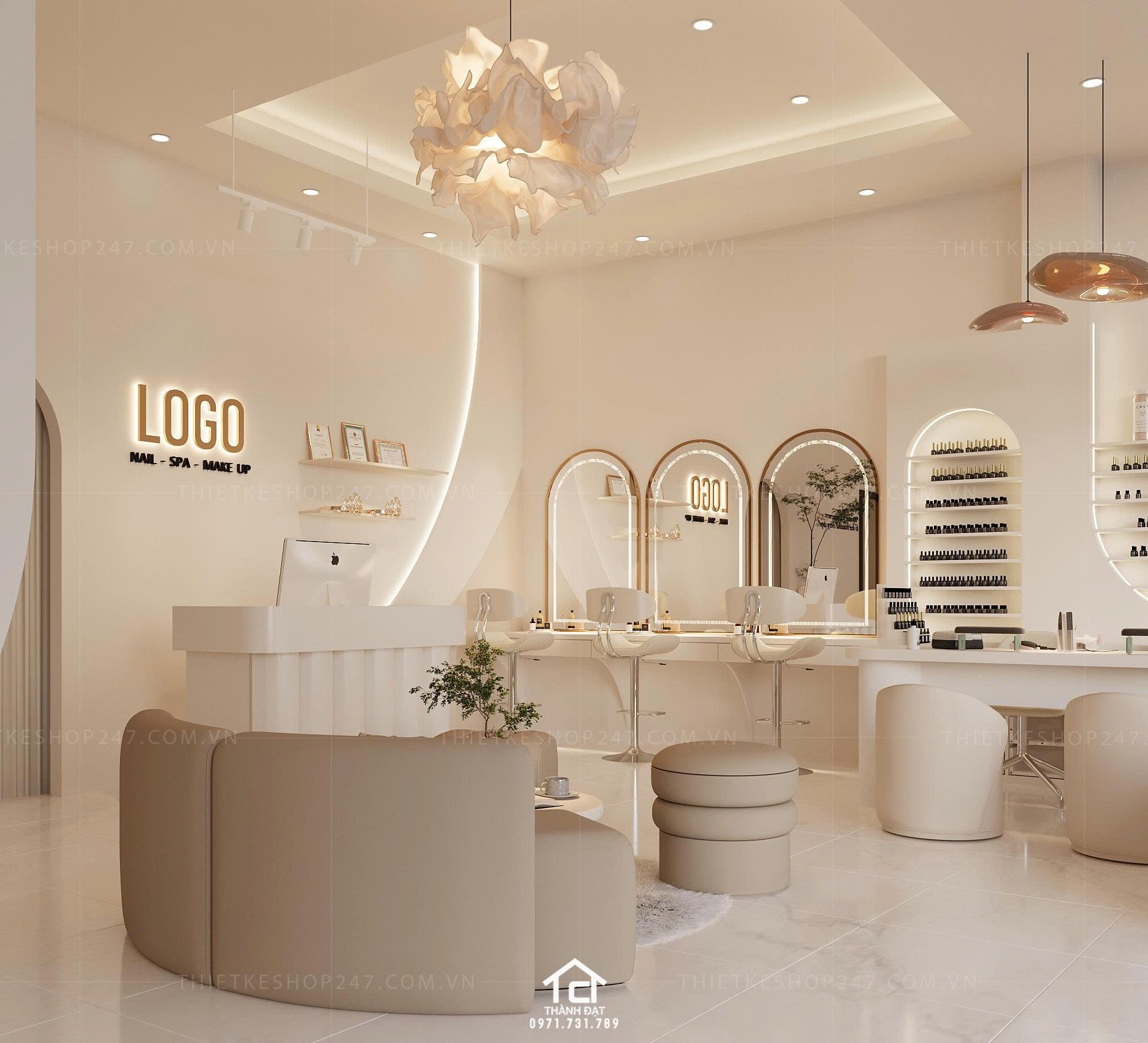 thiết kế spa đẹp trẻ trung