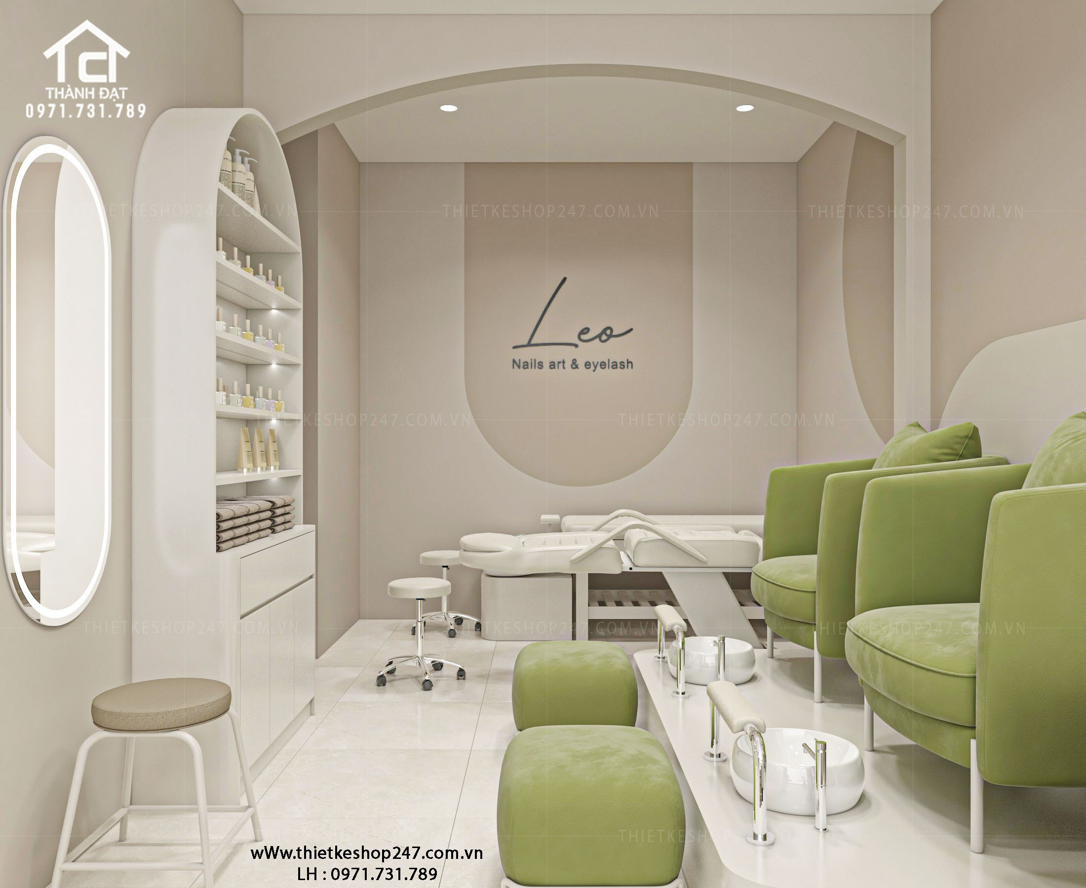 Mẫu thiết kế spa nhỏ xinh và sang trọng – Leo