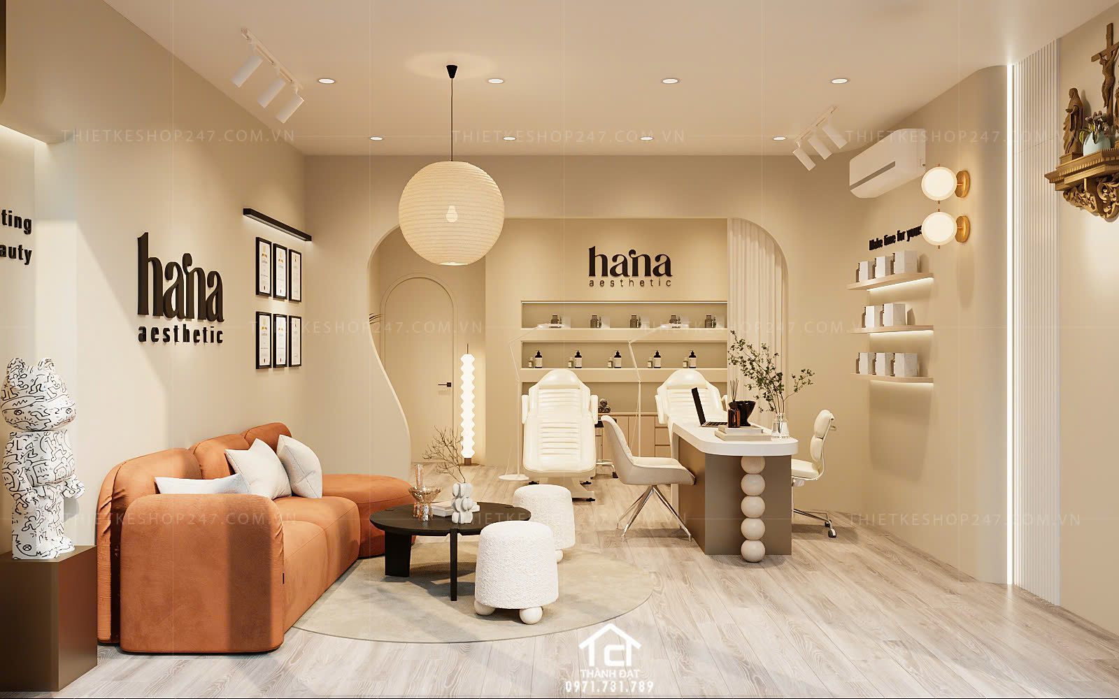 Mẫu thiết kế spa đẹp tinh tế và sang trọng – hana
