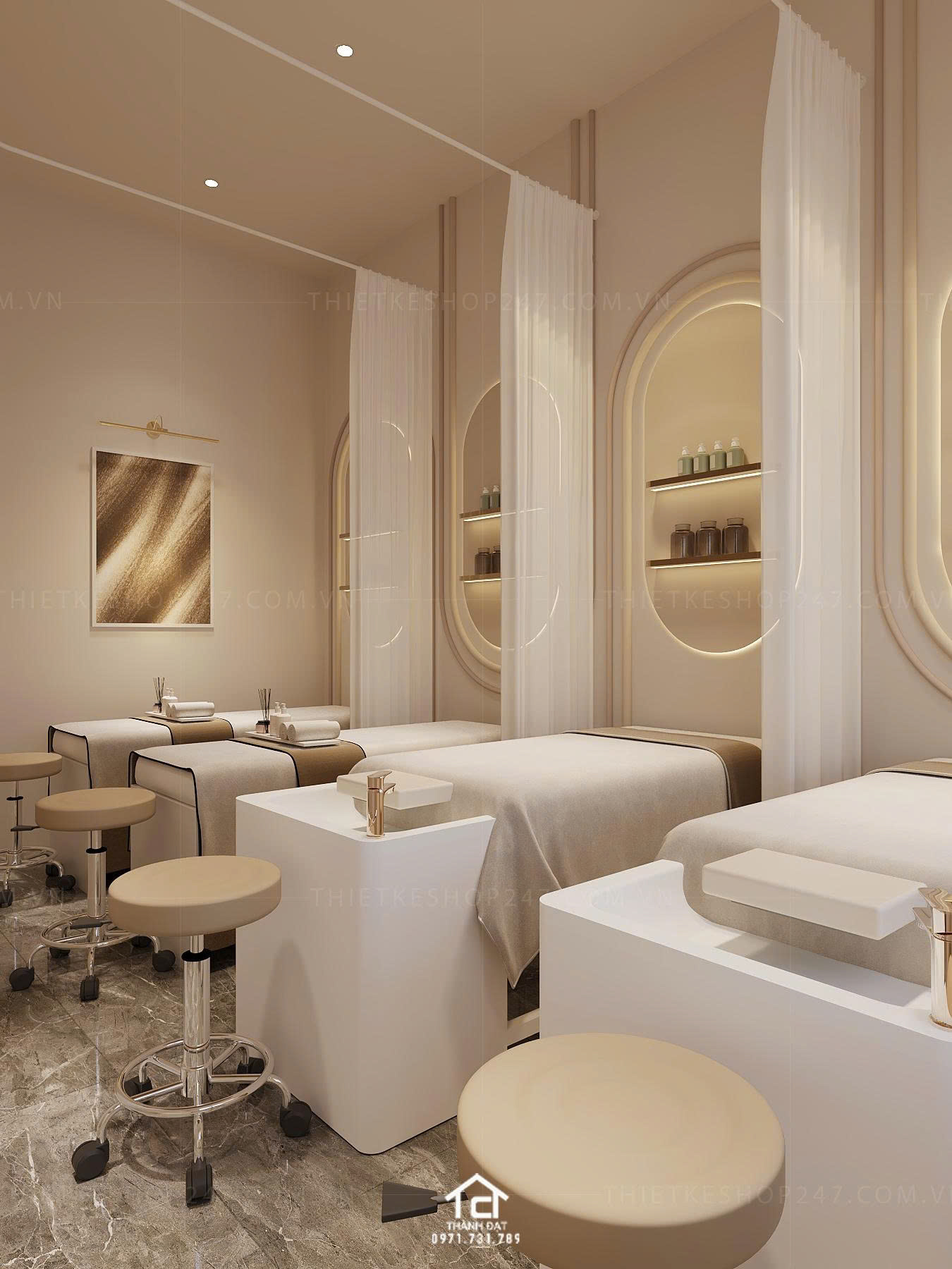 thiết kế spa đẹp hài hòa