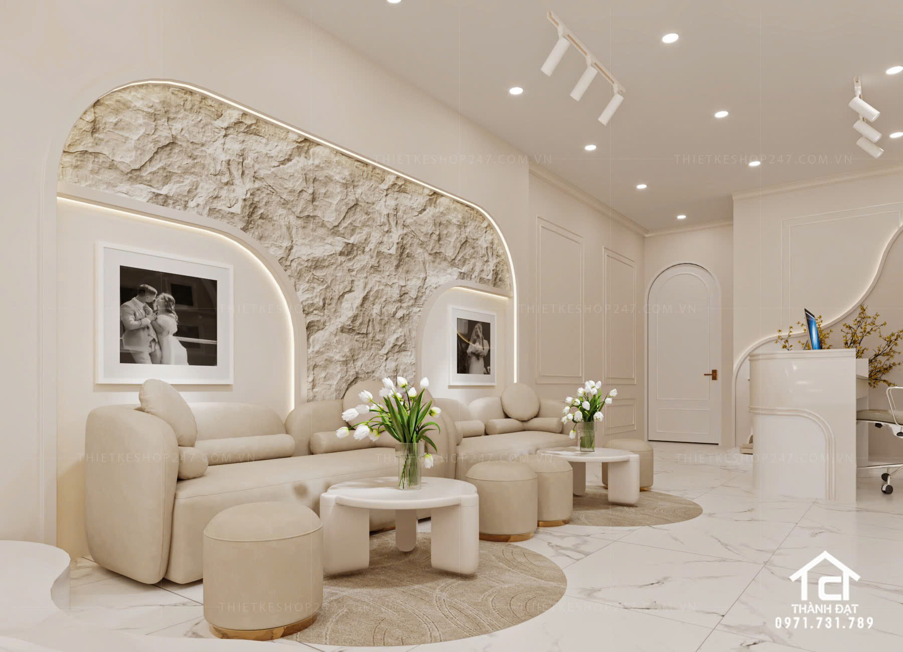 thiết kế studio áo cưới đẹp hiện đại