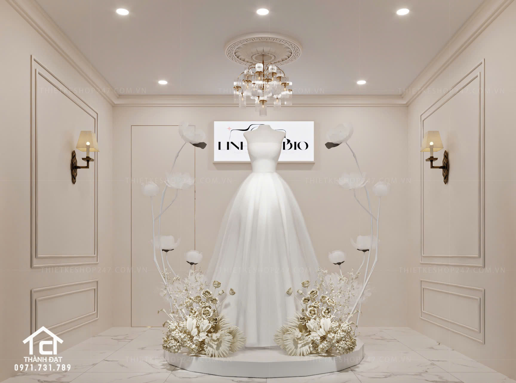 thiết kế studio áo cưới đẹp lôi cuốn