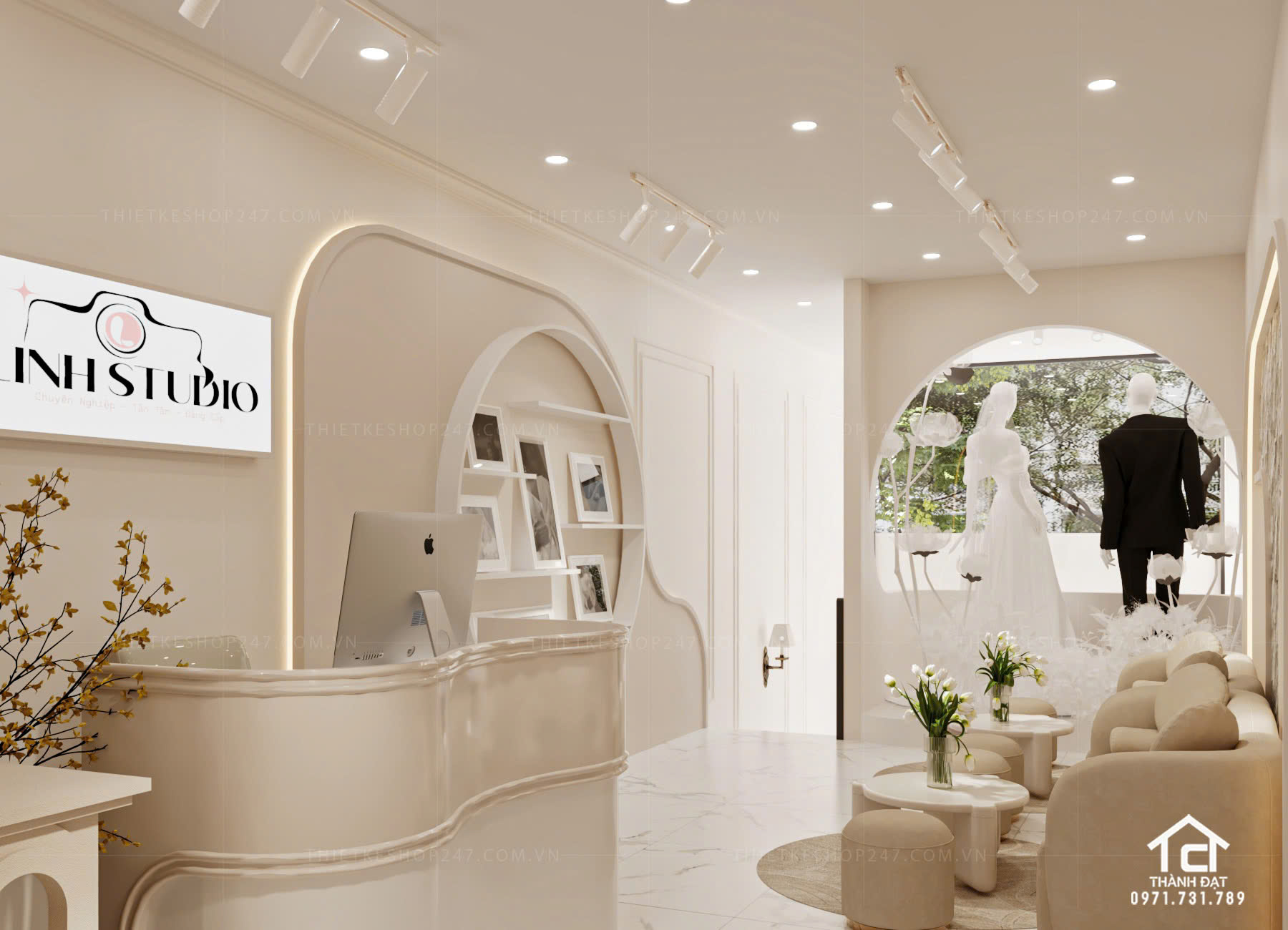 thiết kế studio áo cưới đẹp xinh