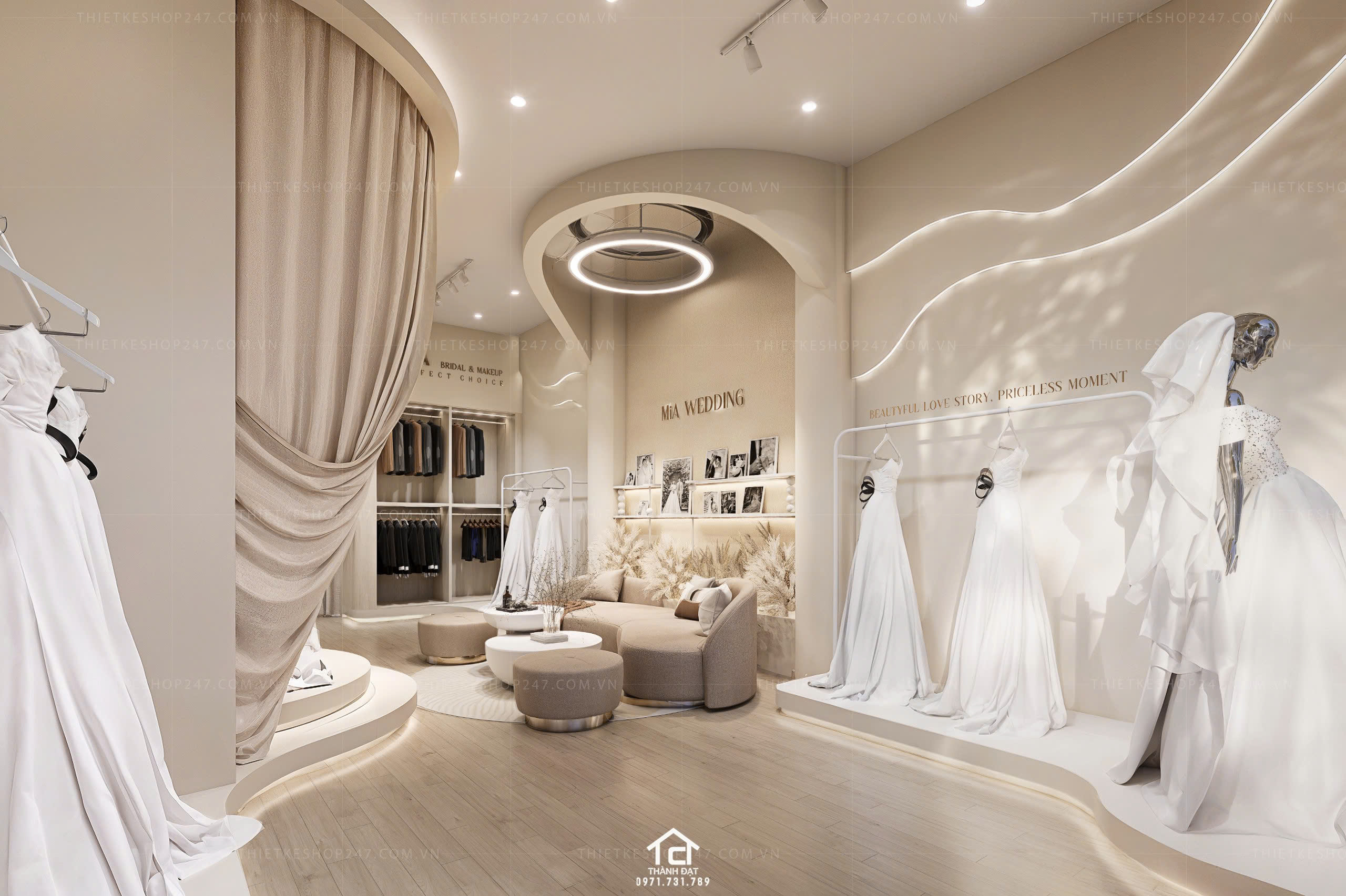 thiết kế studio áo cưới đẹp ấn tượng