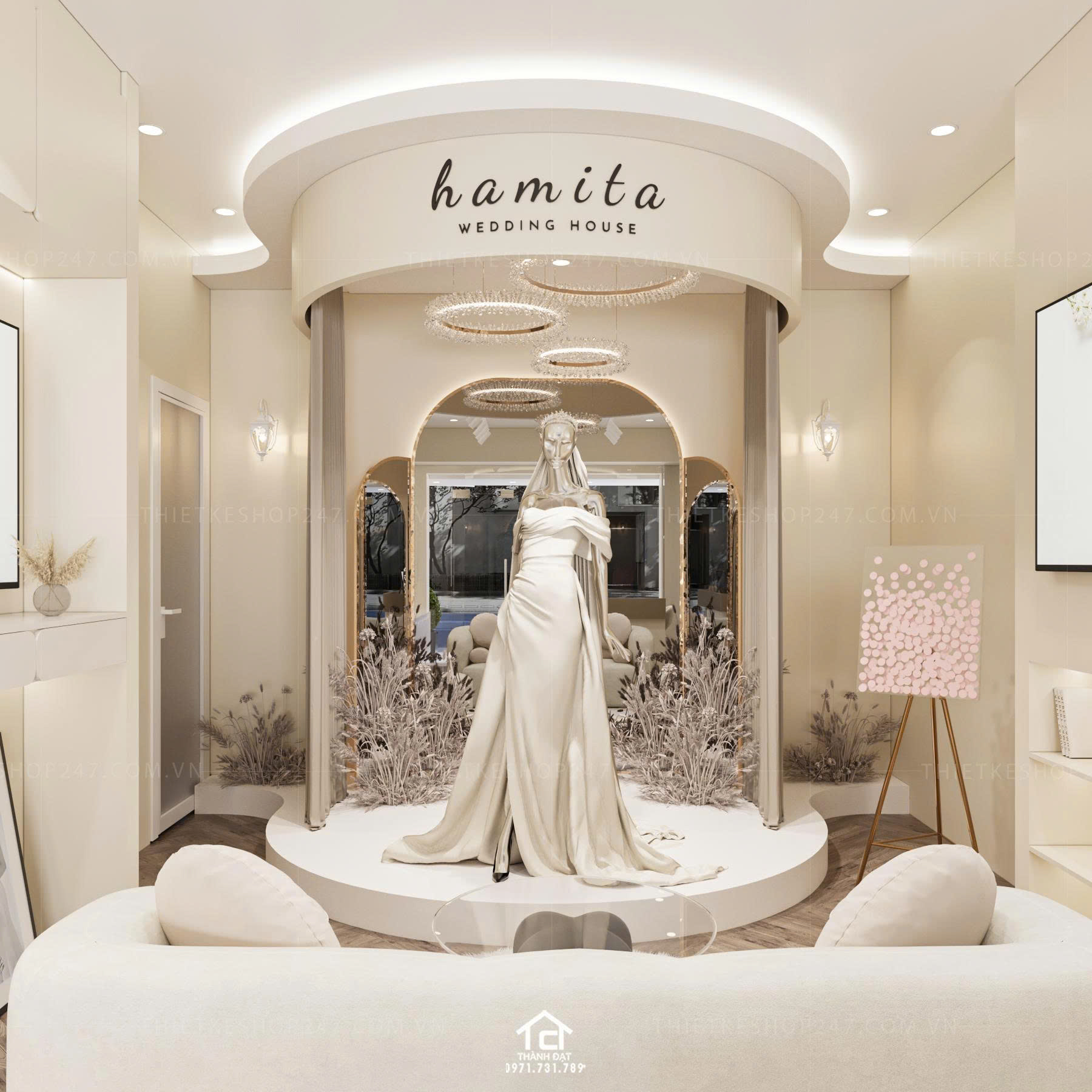 thiết kế studio áo cưới đẹp ấn tượng