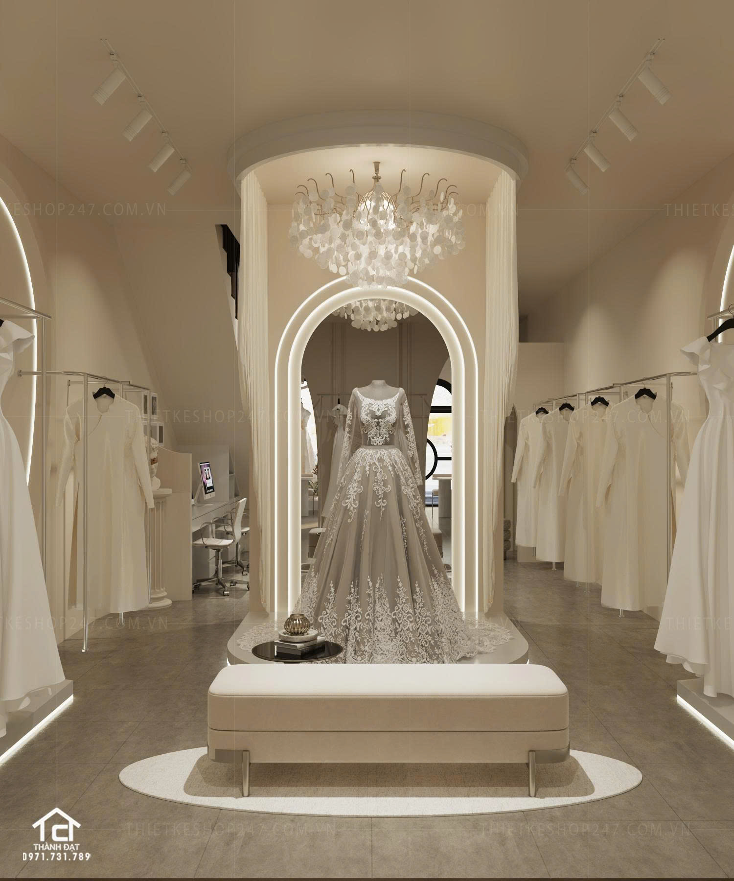 thiết kế studio áo cưới đẹp ấn tượng