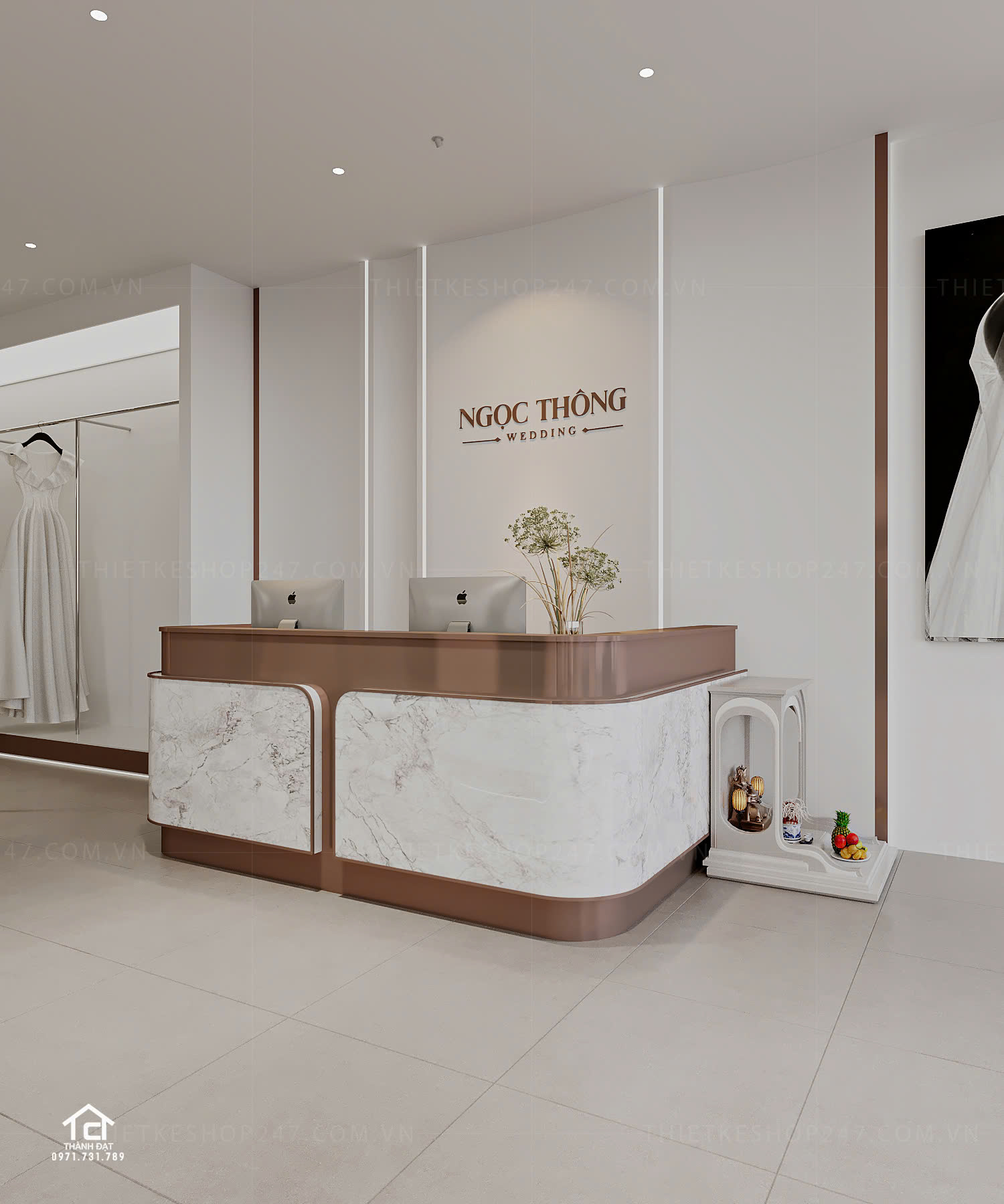 thiết kế studio áo cưới đẹp ấn tượng