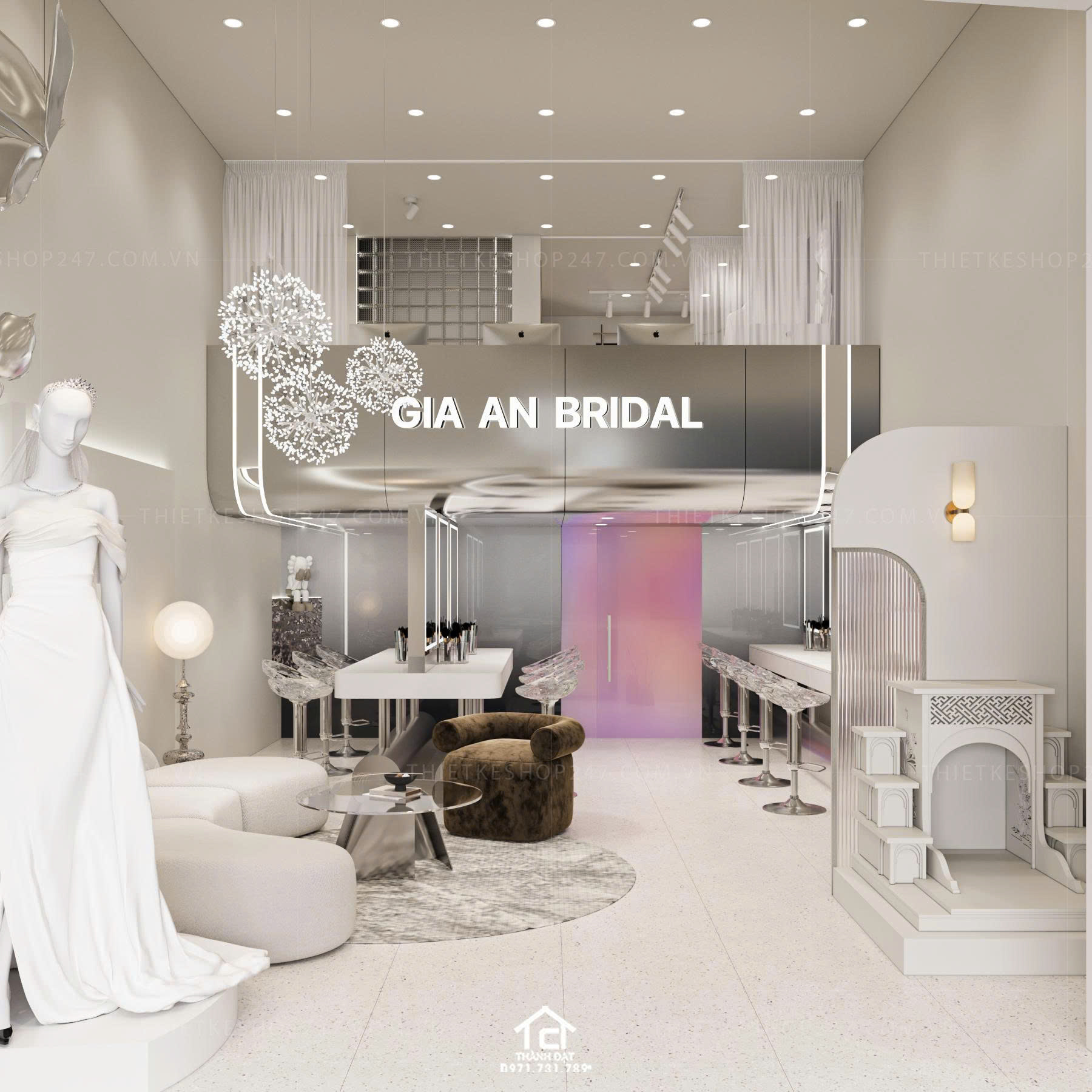 thiết kế studio áo cưới đẹp ấn tượng