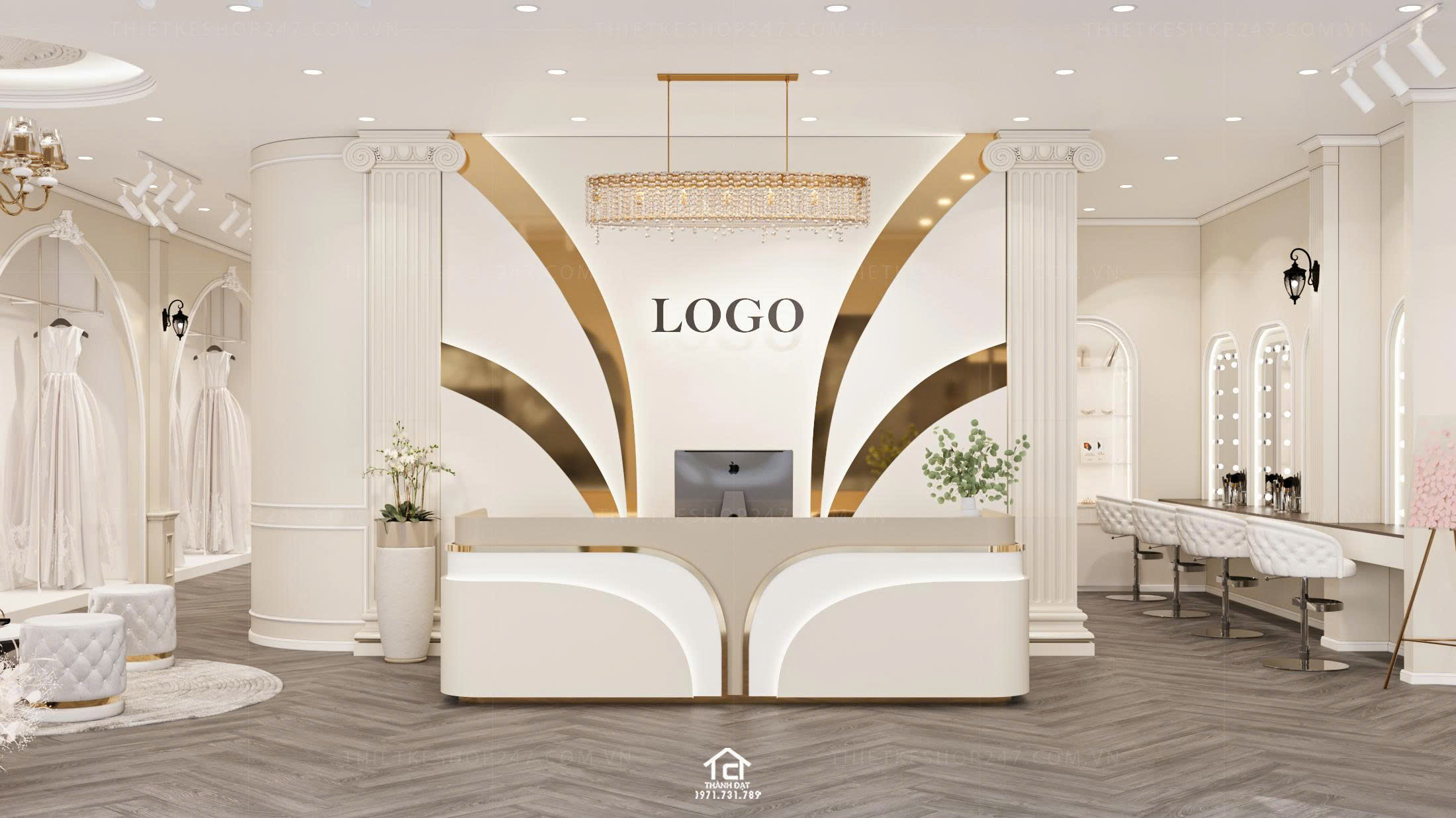 thiết kế studio áo cưới đẹp 