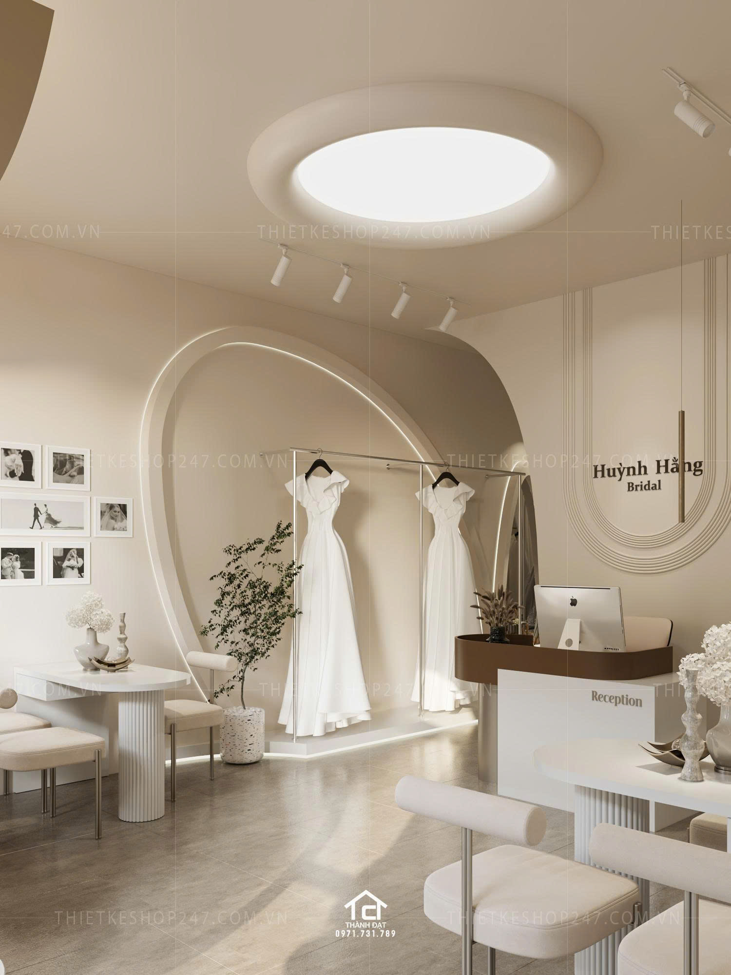 thiết kế studio áo cưới đẹp bắt mắt