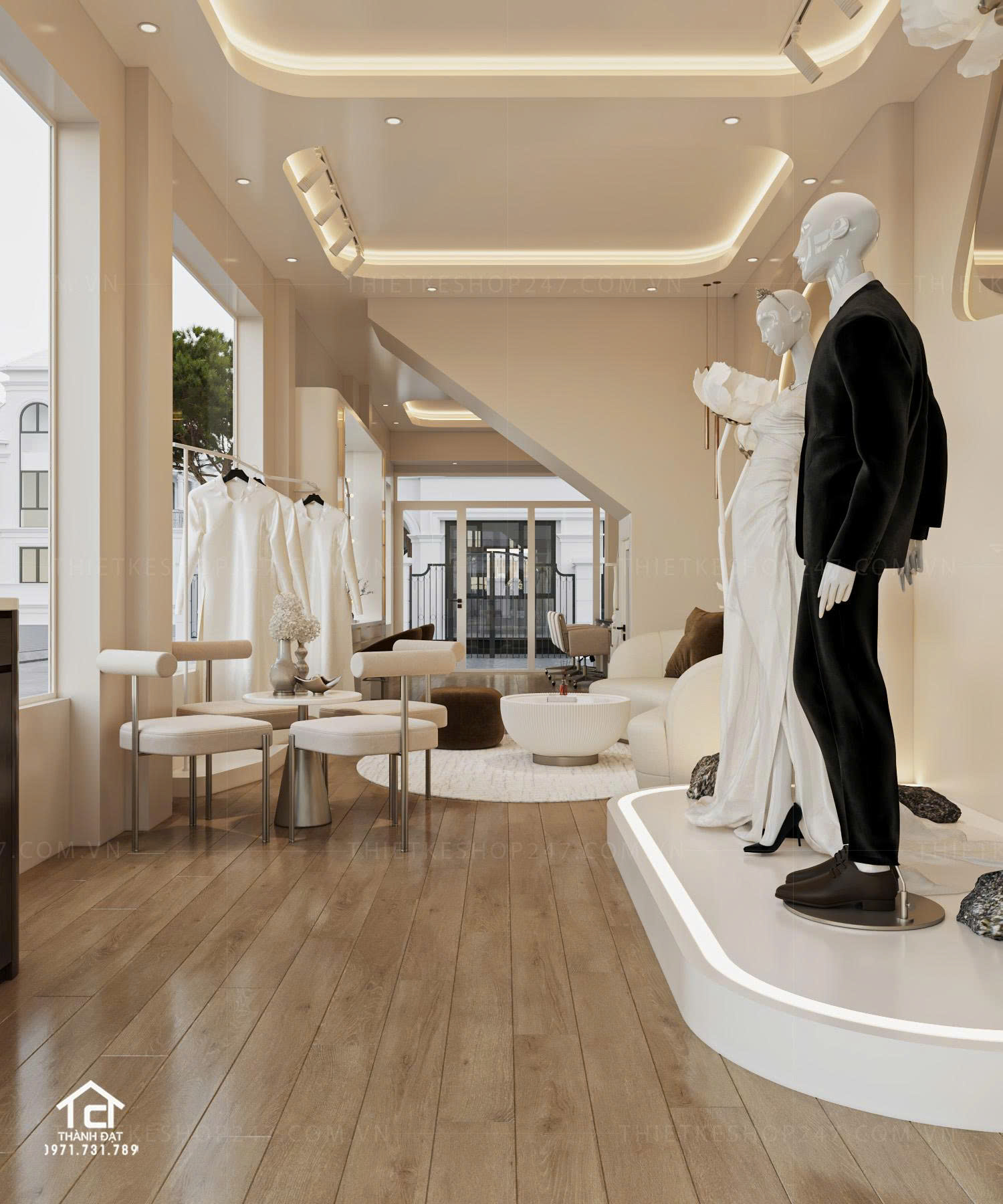 thiết kế studio áo cưới đẹp bắt mắt