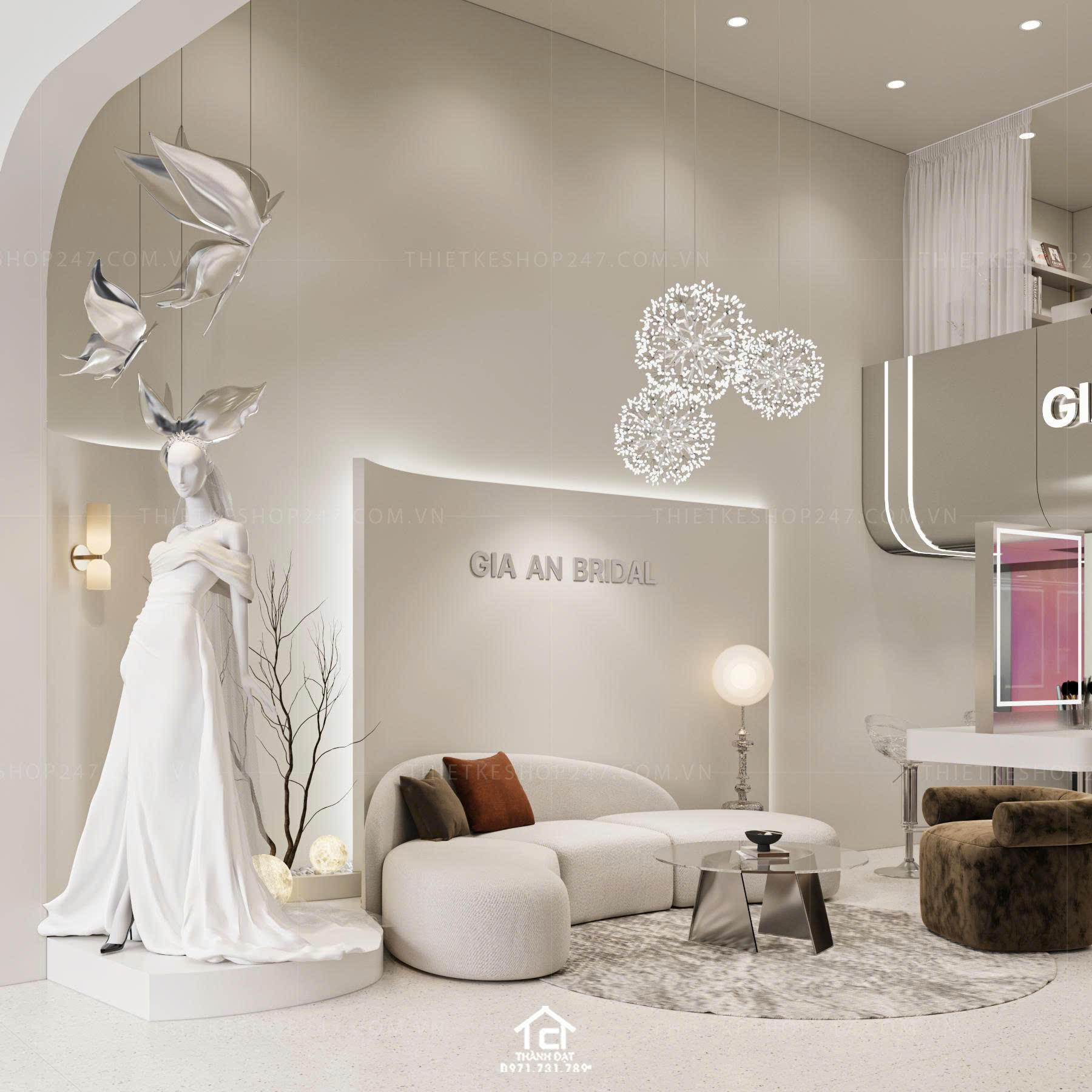 thiết kế studio áo cưới đẹp bắt mắt