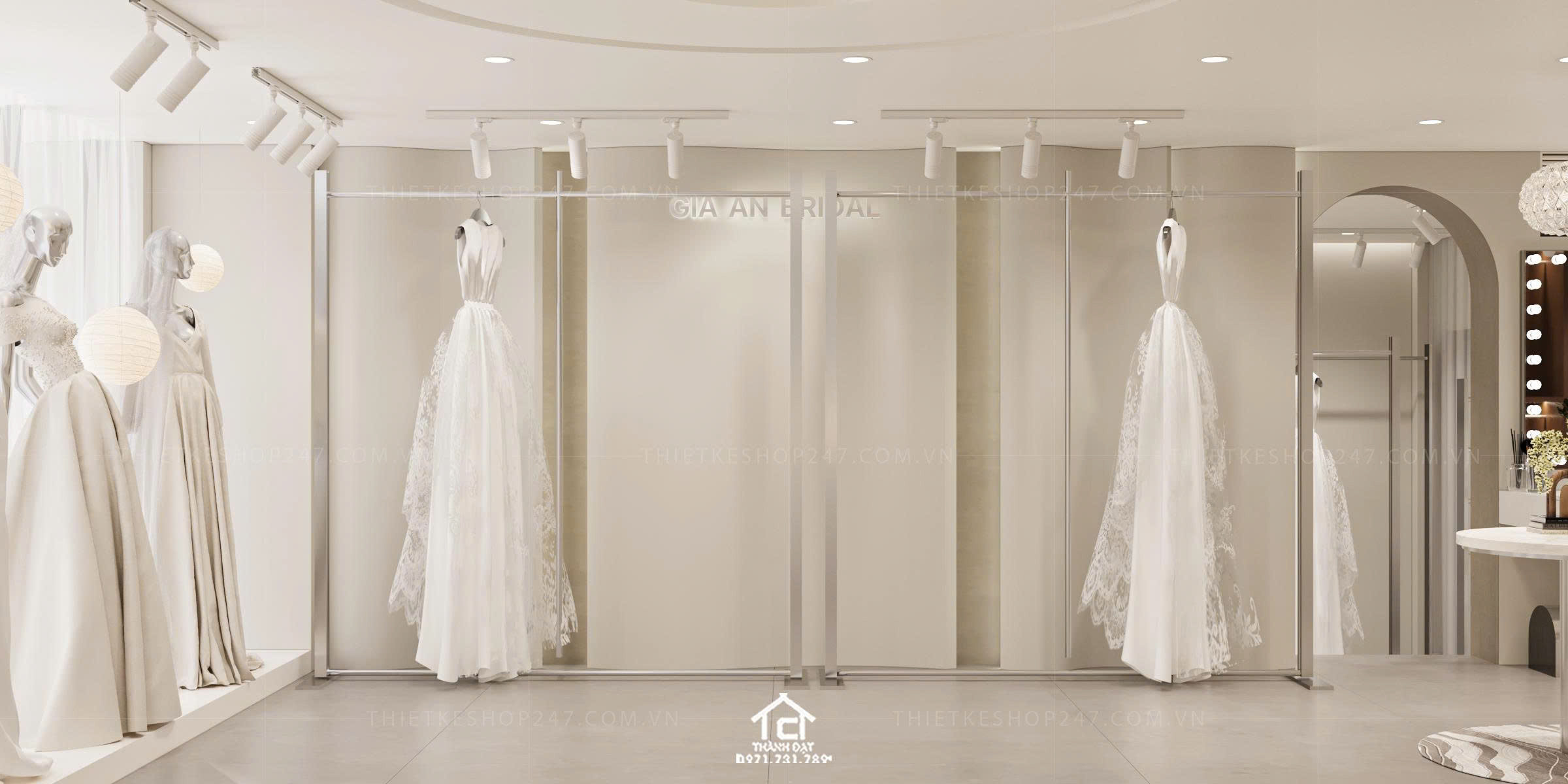 Thiết kế studio áo cưới đẹp bắt mắt